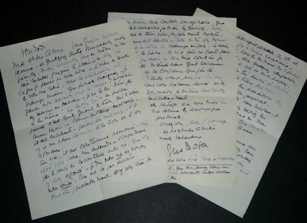 Gus Bofa - Lettre autographe signée "Ma chère amie" - 1950