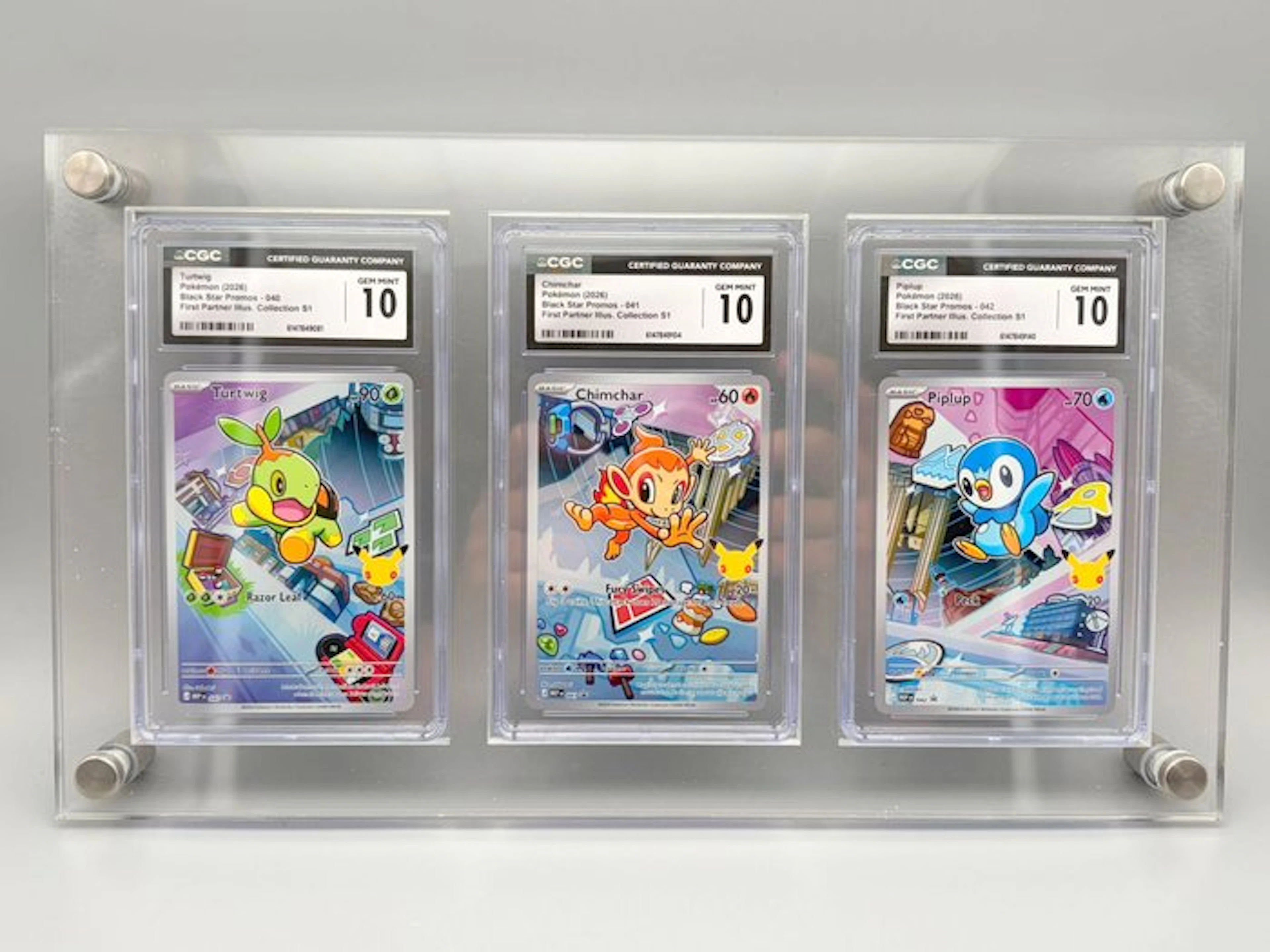 Pokémon - 3 Graded card - First Partners - Gen 4 - CGC 10 - Sword & Shield