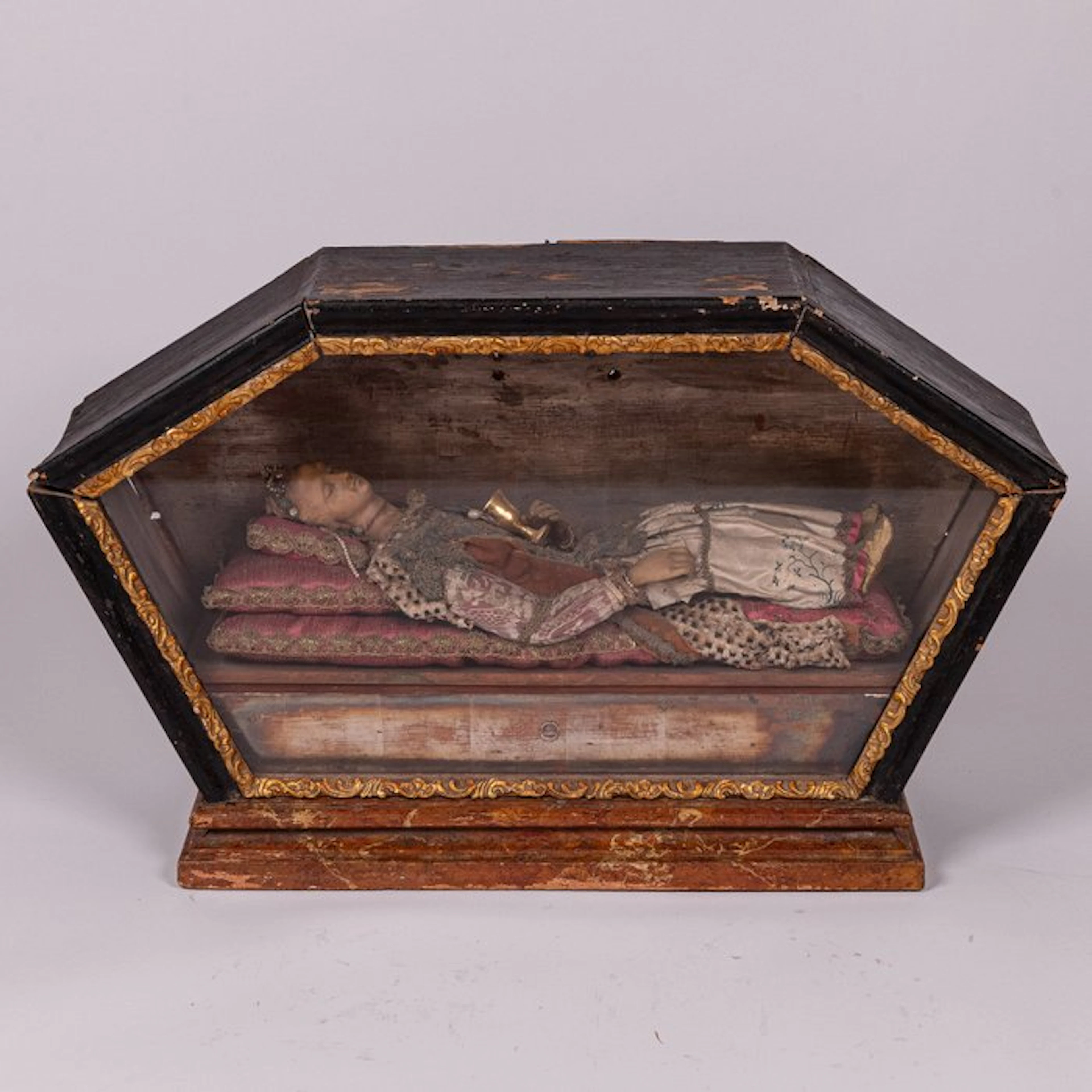 Saint Barbara reliquary with relic - 83 cm - Wax - 1700-1750