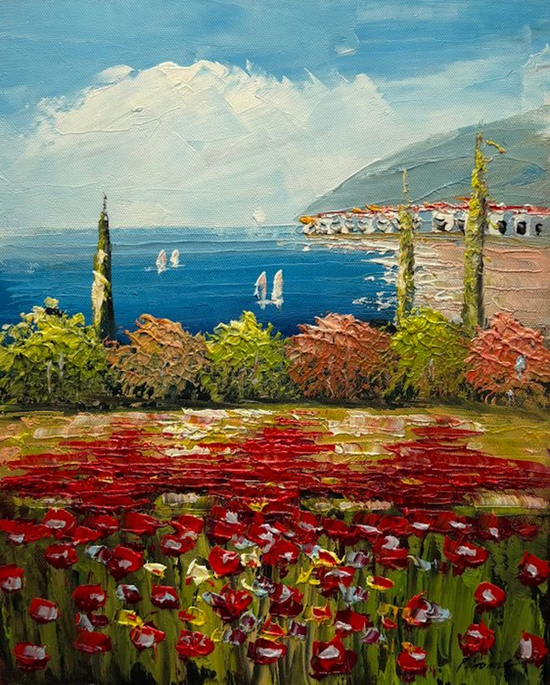 P. Gómez (XX) - Town Landscape