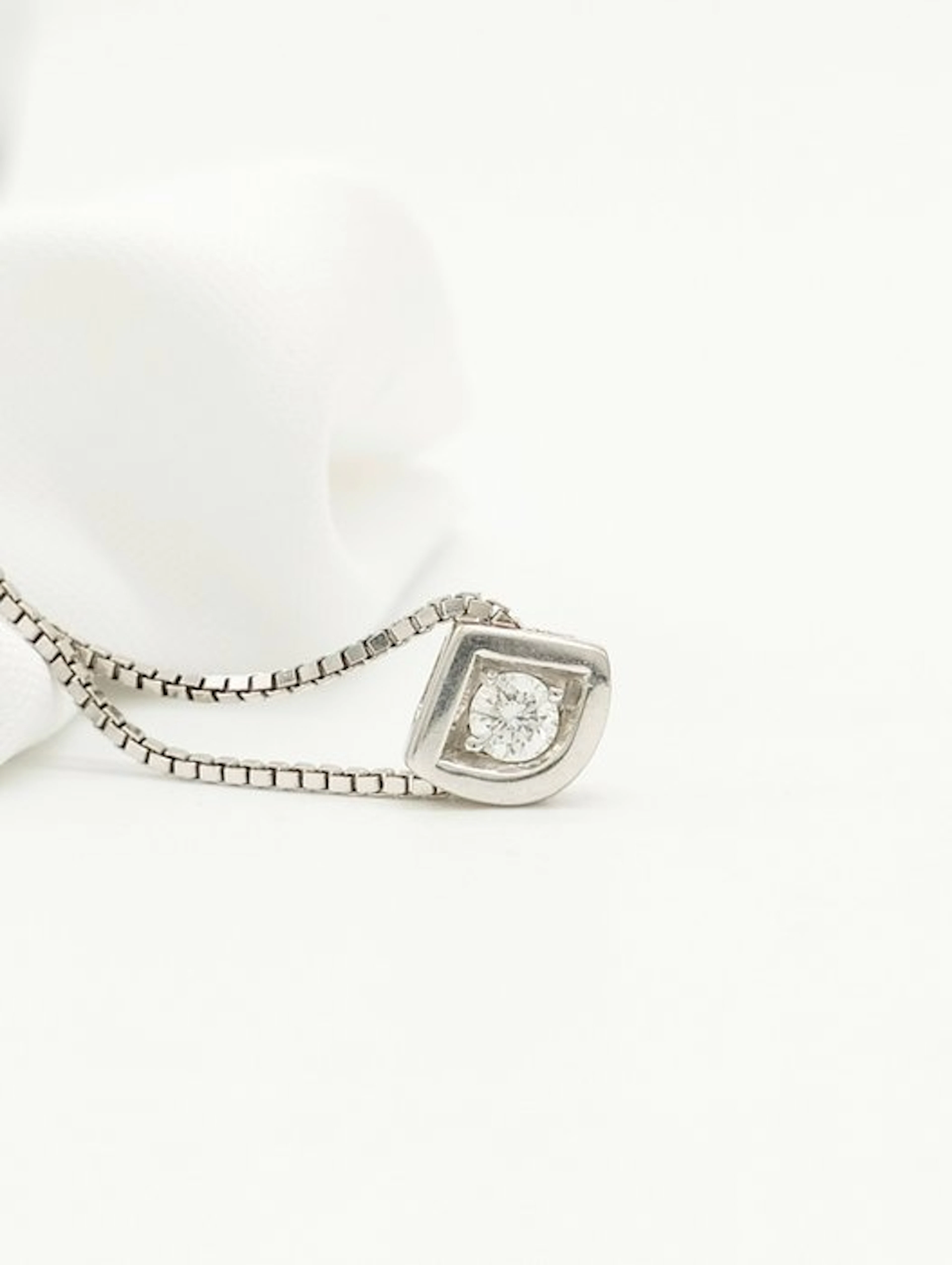 No reserve price - Necklace - 18 kt. White gold Diamond (Natural)