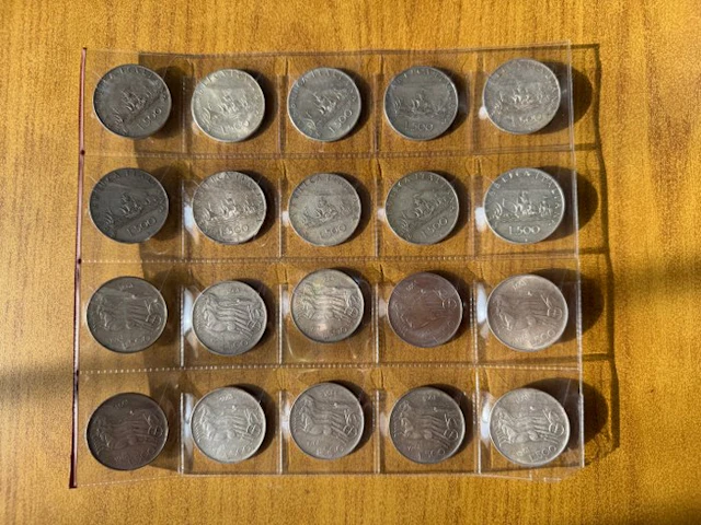 Italy, Republic 500 Lire Anni vari Caravelle / Centenario (20 monete)