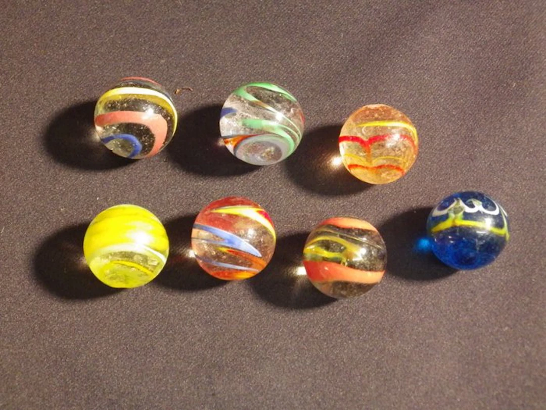 Lauscha en Thuringe - Marbles Rare ensemble de 7 grands...