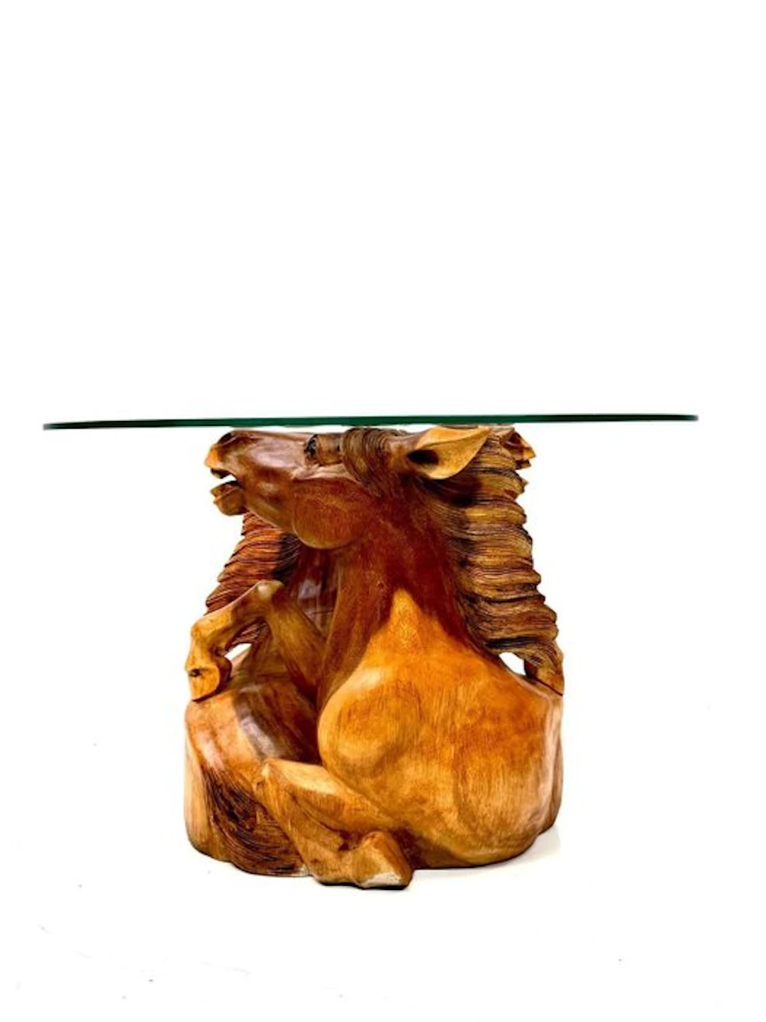 Centre table - Wood - With Equestrian Sculpture