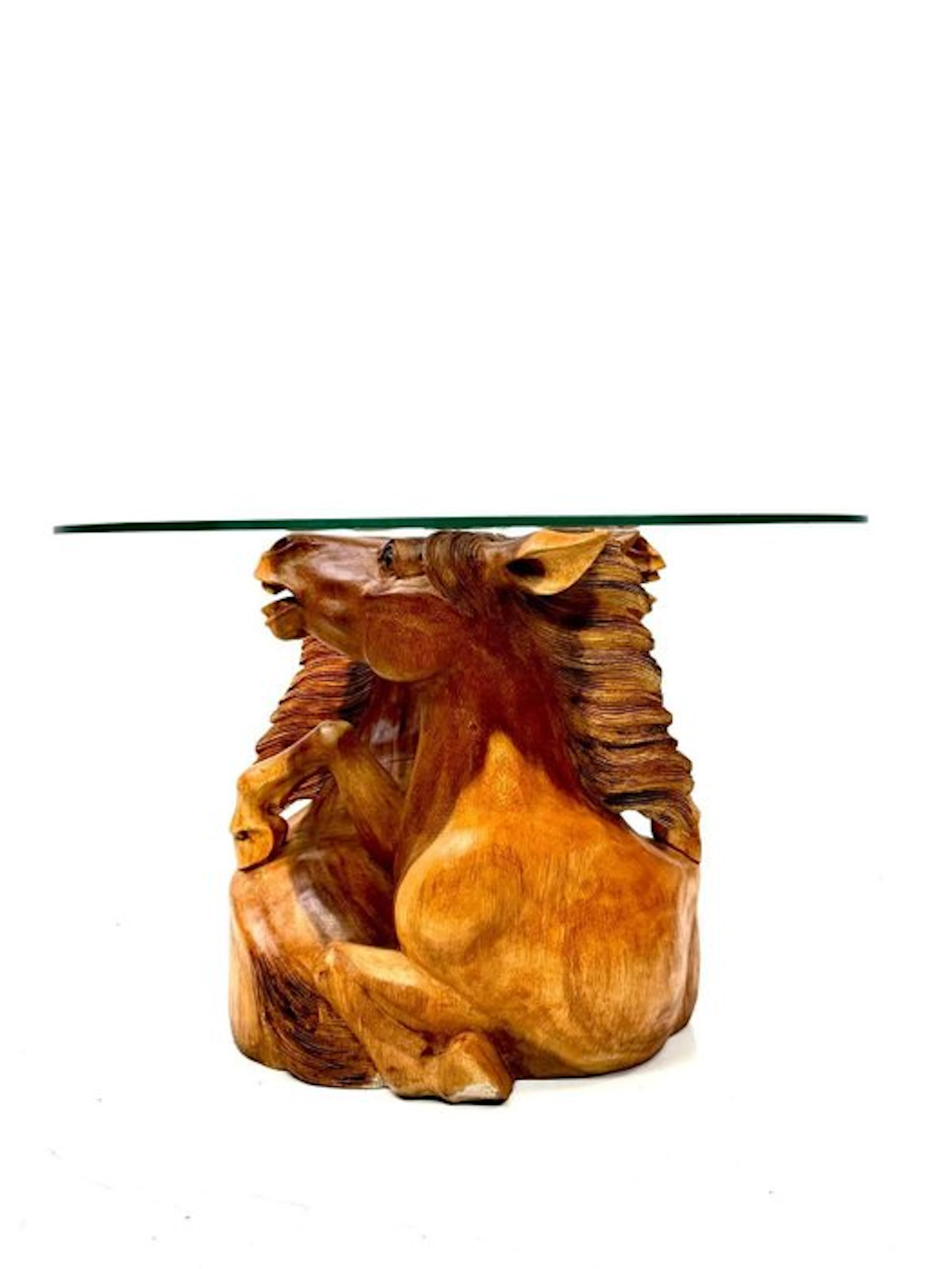 Centre table - Wood - With Equestrian Sculpture