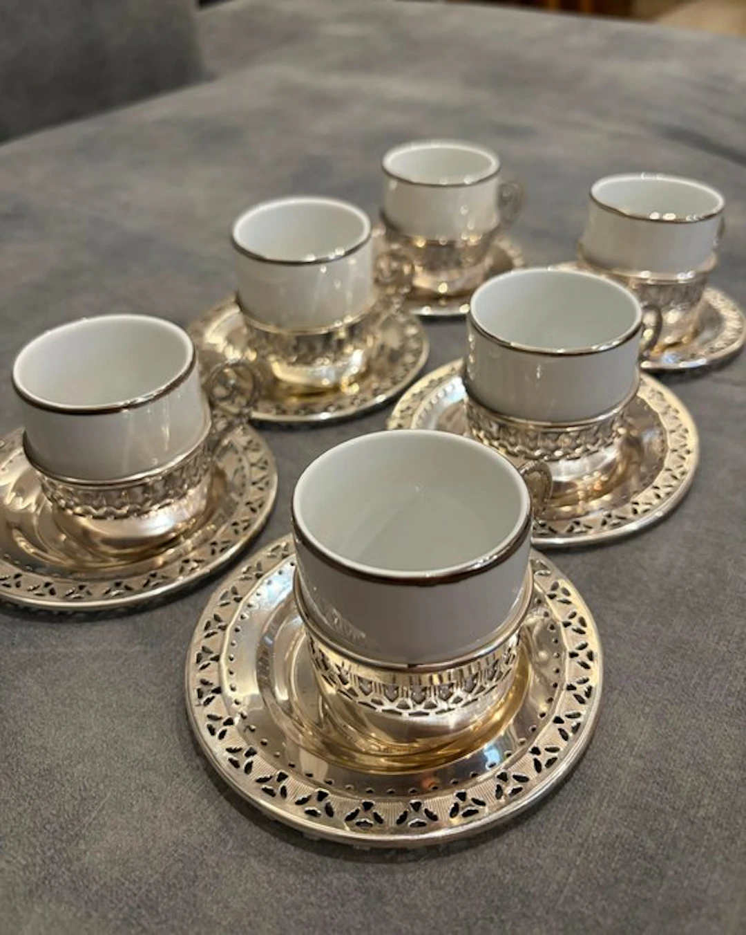 Tea cup set for 6 (6) - .925 silver