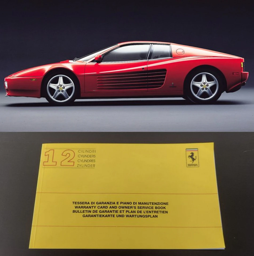 Ferrari 12 Cylinder - blank Warranty Card - Ferrari...