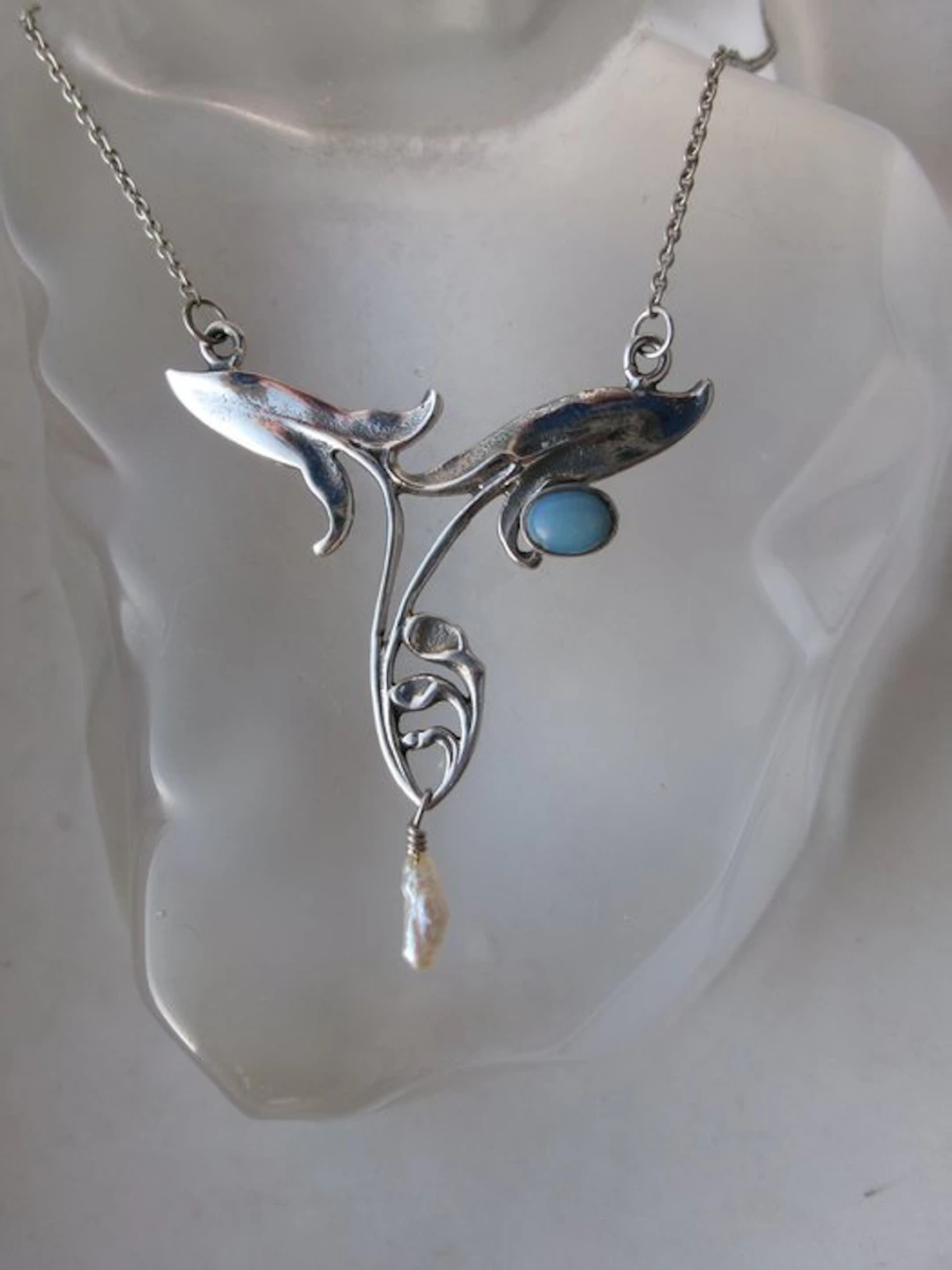 Silver - Necklace - Art Nouveau Style