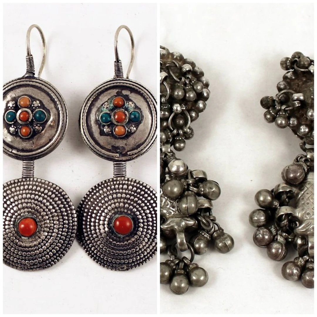 two pairs of earrings - Silver