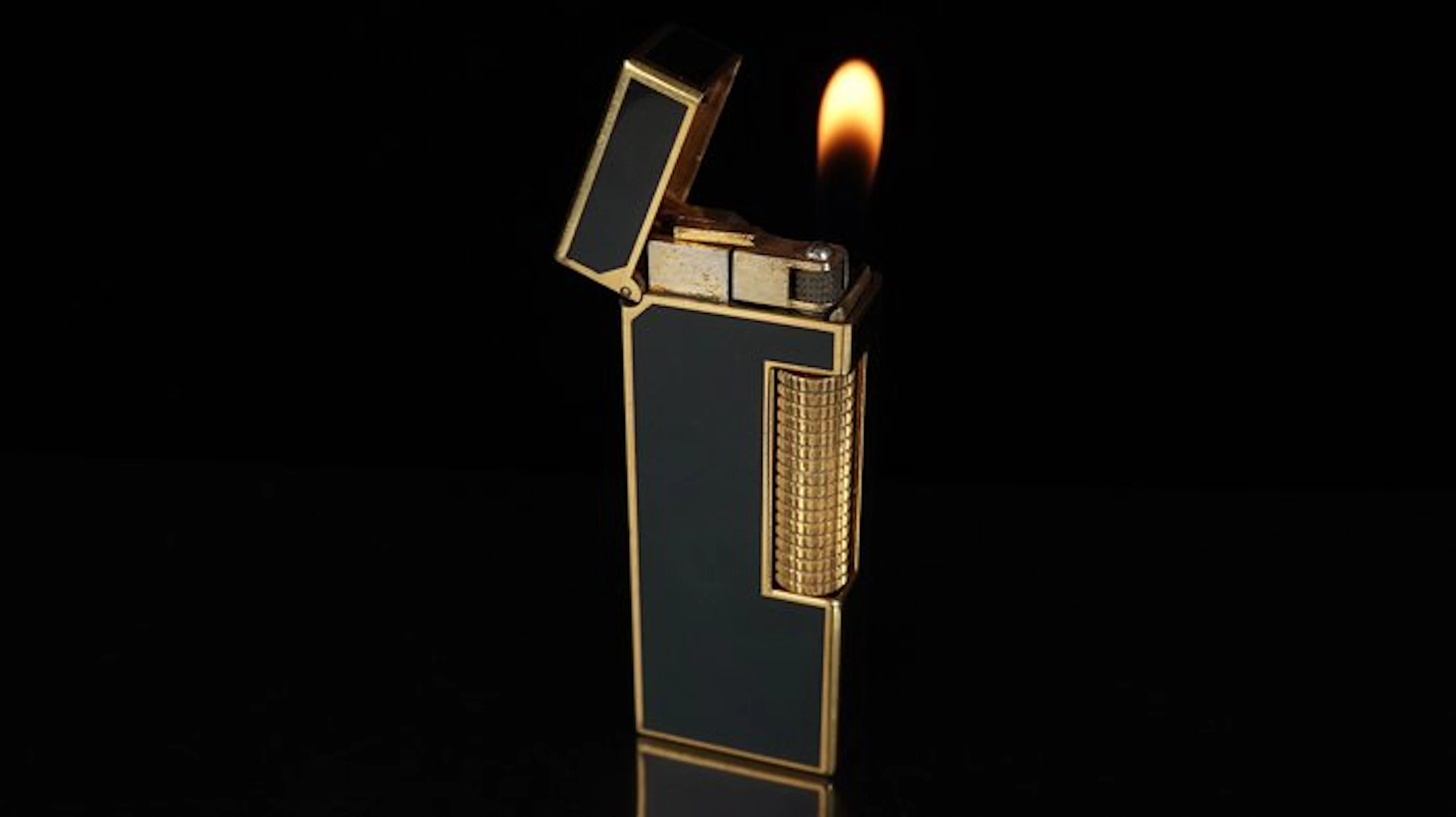 Dunhill - Lacquer Pattern Rollagas Lighter - Lighter - Lacquer Black