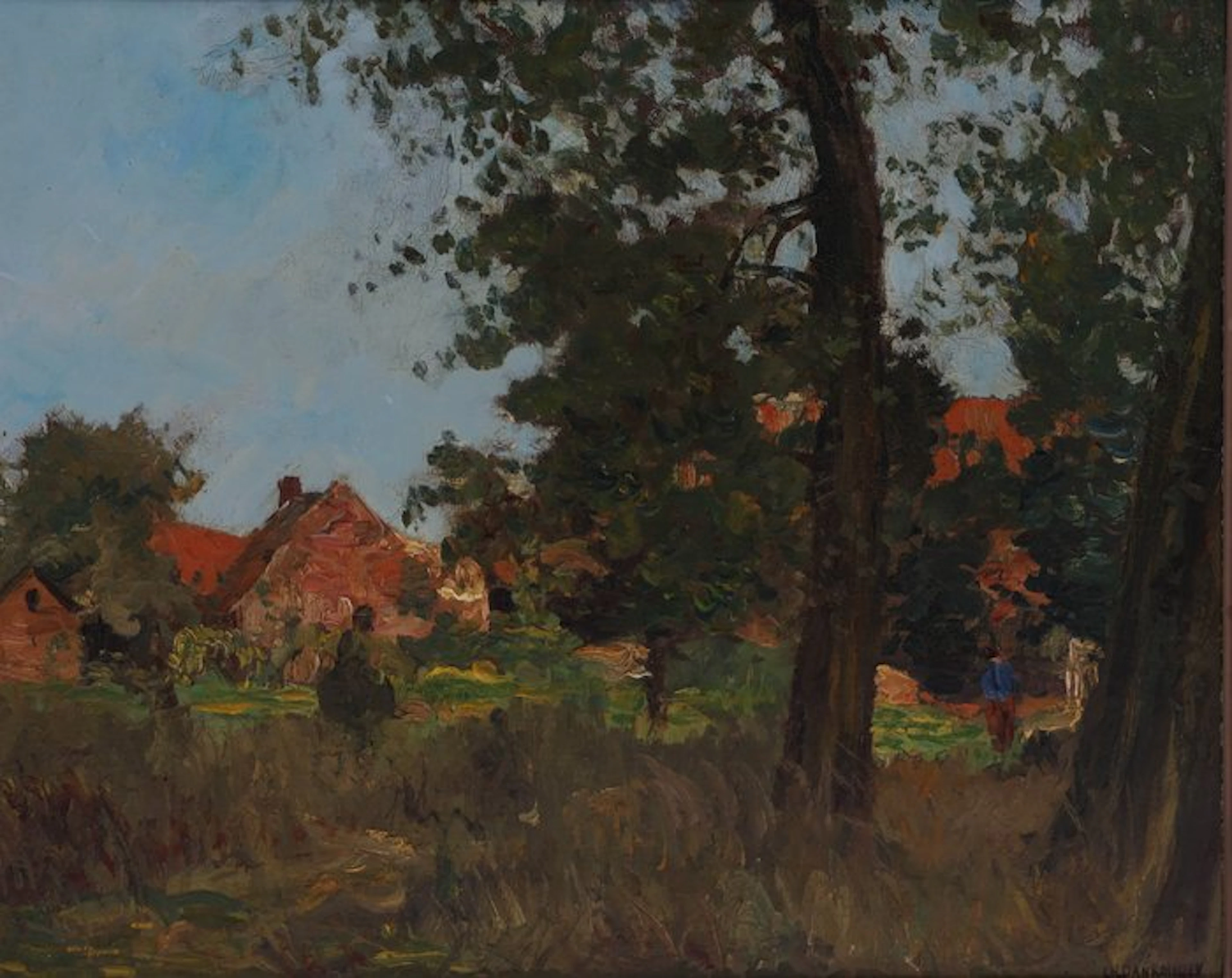 Charles Dankmeijer (1861-1923) - Landschap met boederijen