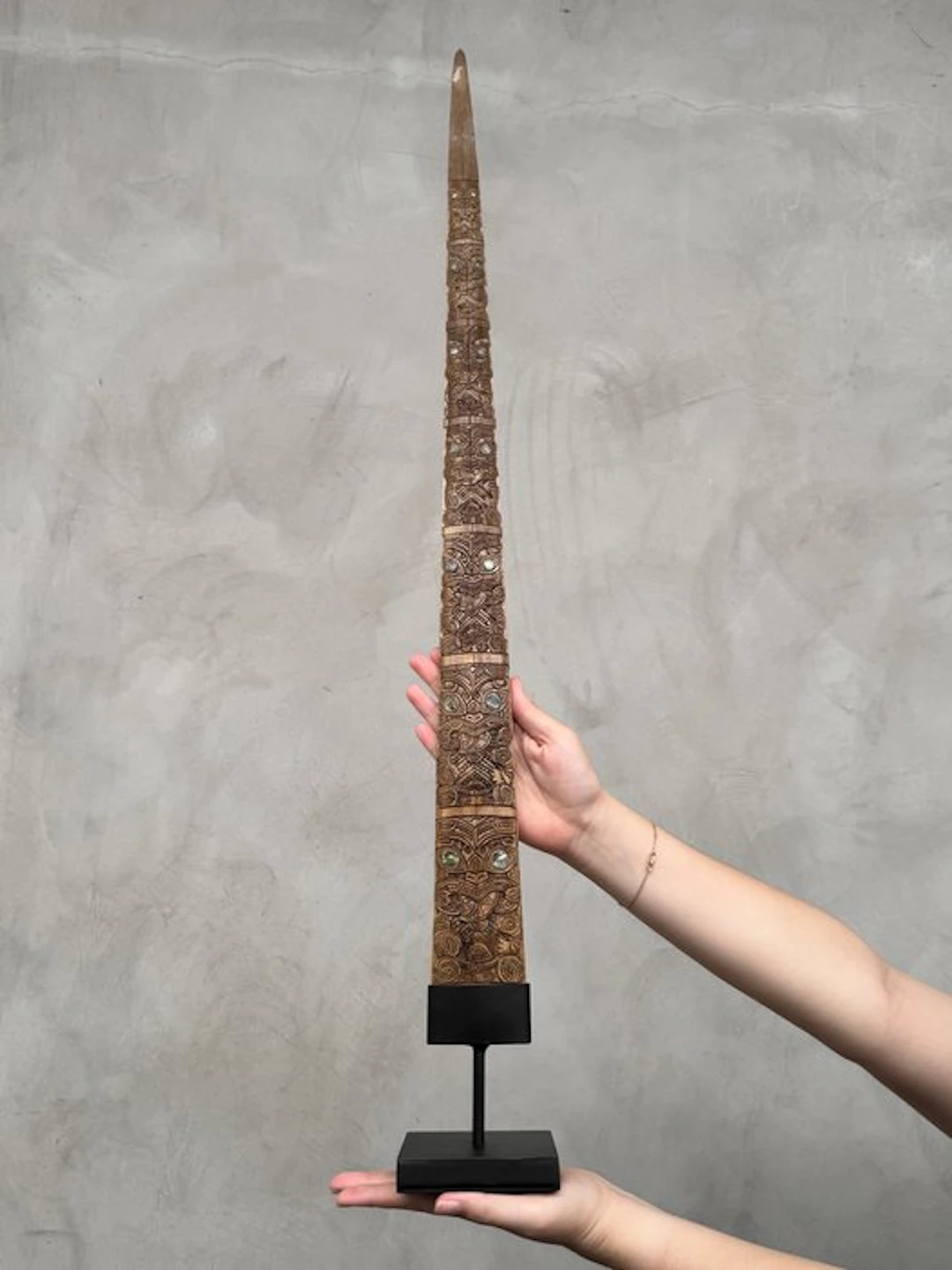 NO RESERVE PRICE - A Large Swordfish Tusk on a custom...