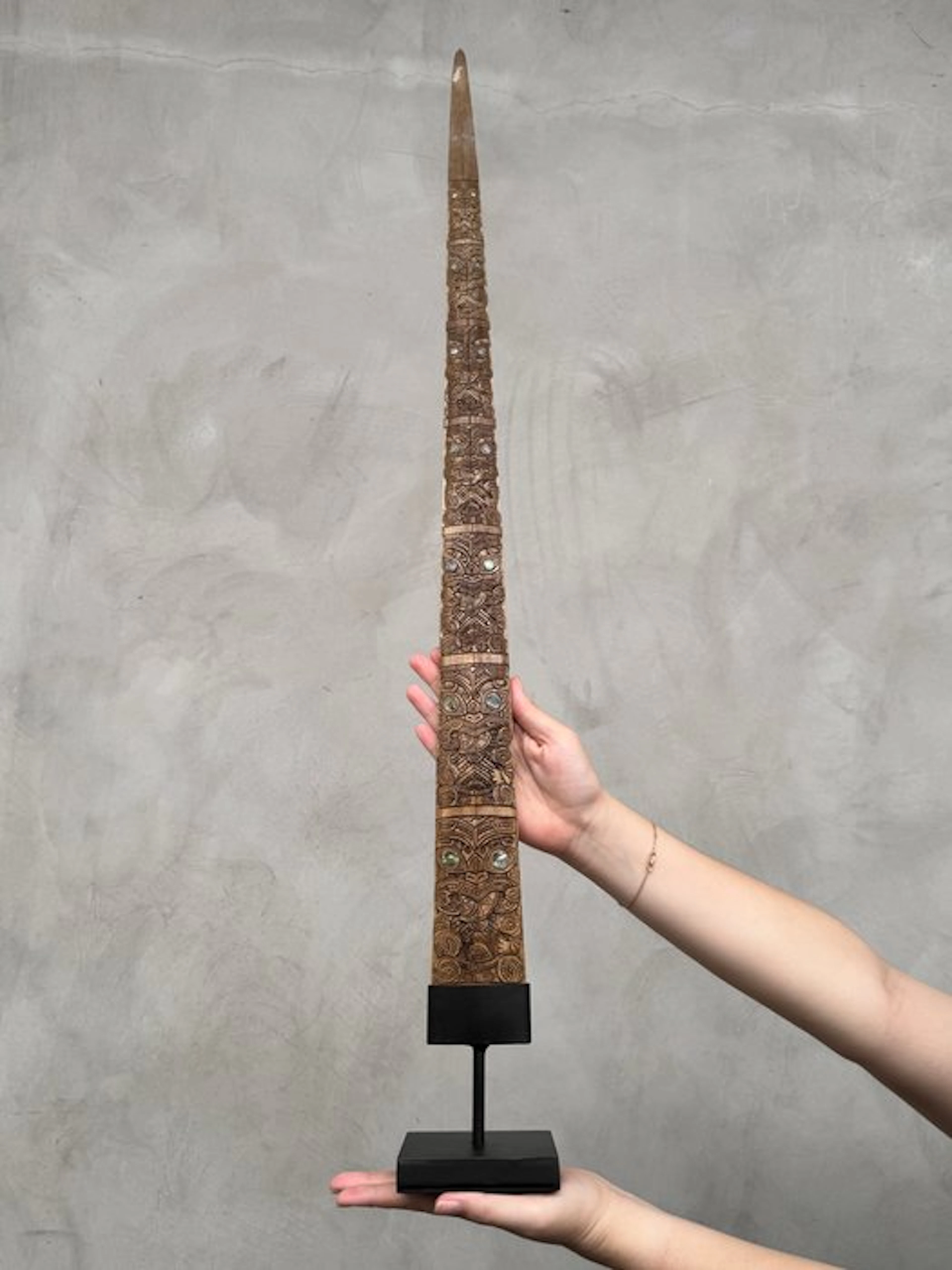NO RESERVE PRICE - A Large Swordfish Tusk on a custom...