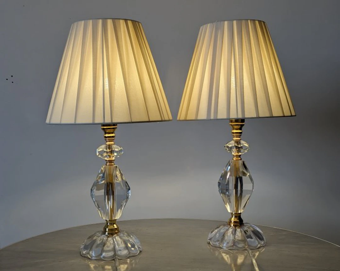 Artelight - Lamp (2) - 31% Lead Crystal - Brass...
