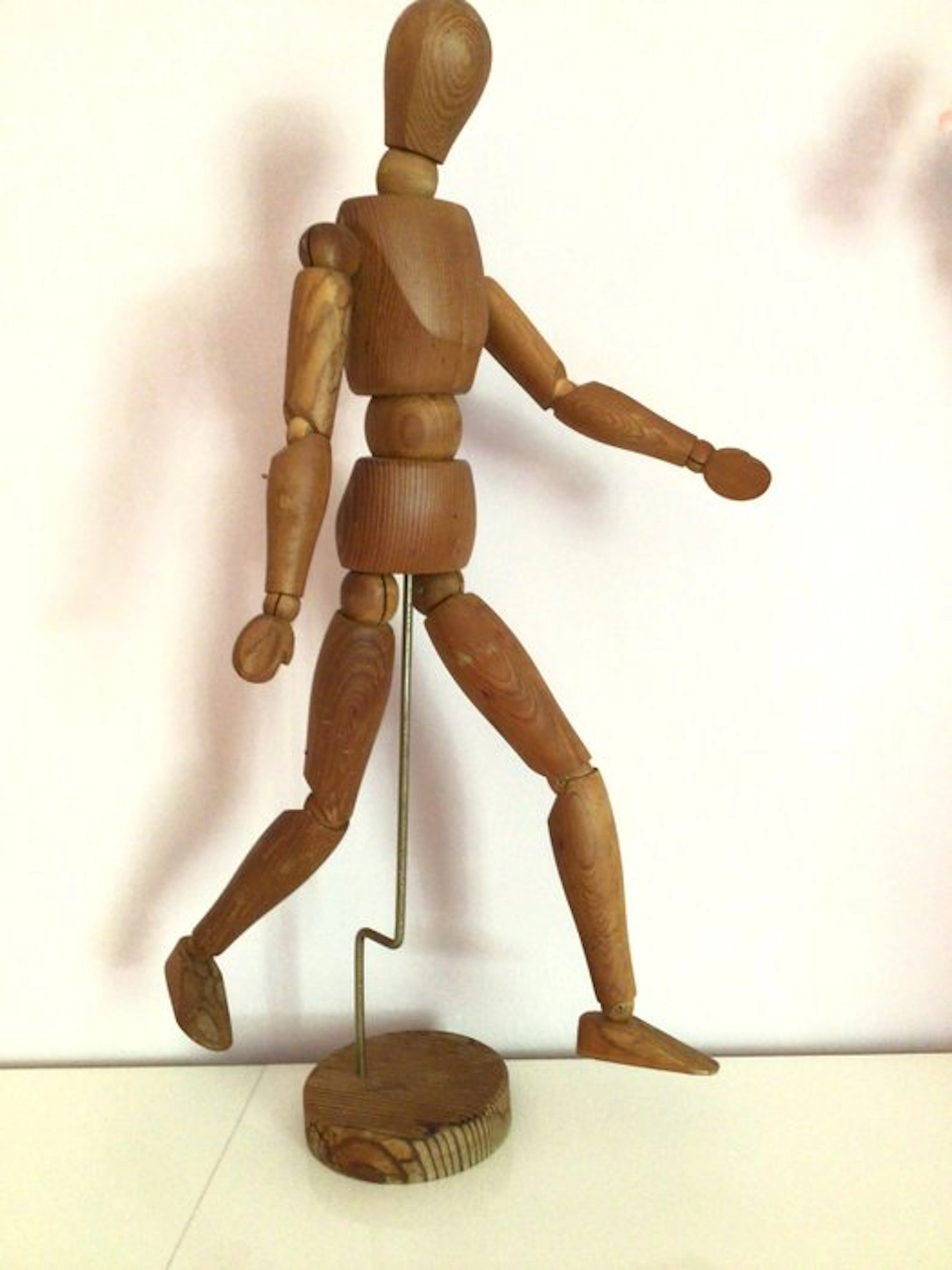 Mannequin - Vintage XL 56 cm tekenpop, ledenpop - Wood