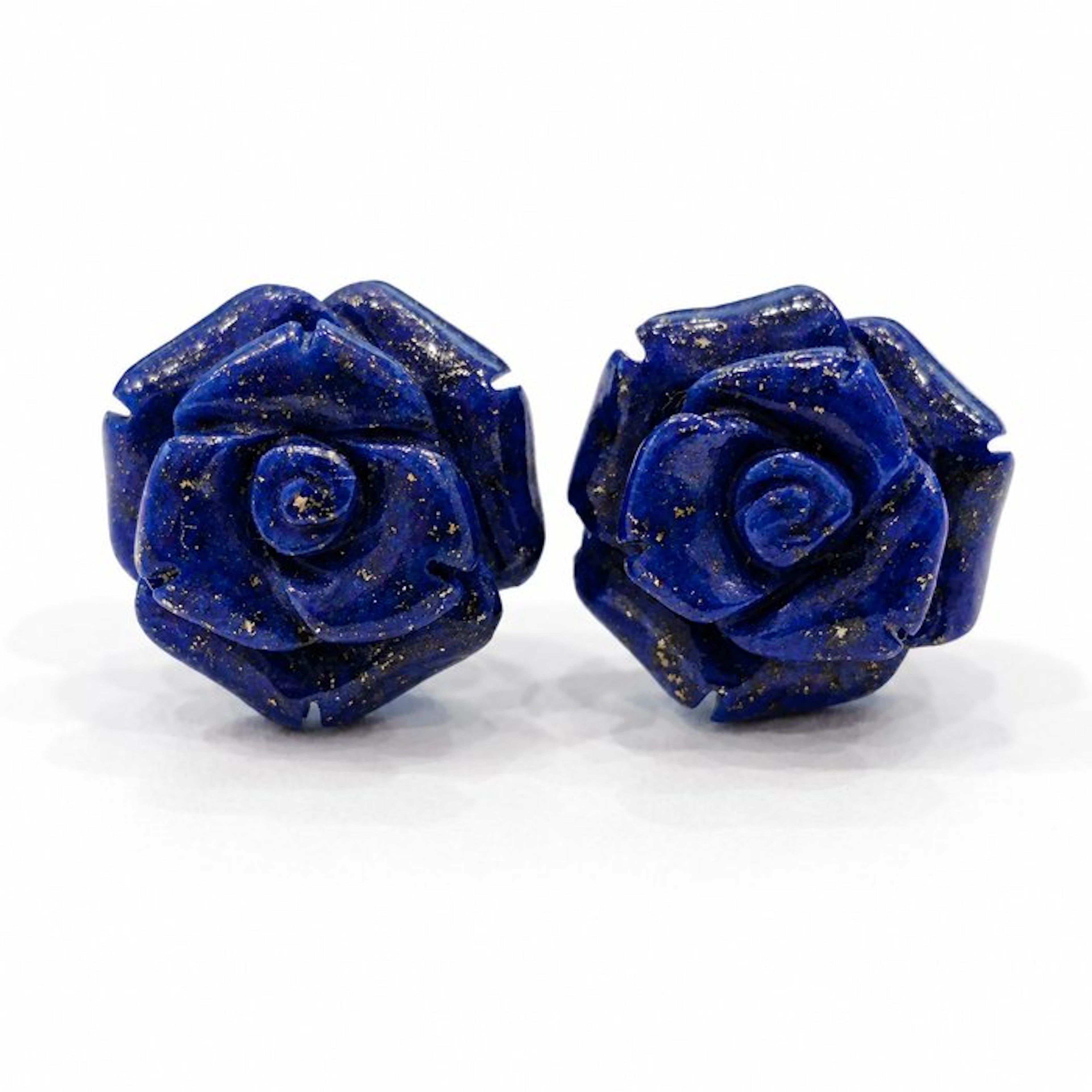 No reserve price - Earrings - 18 kt. White gold Lapis lazuli