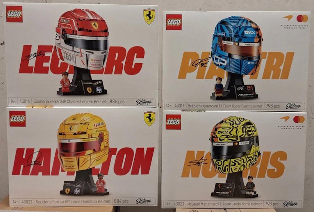 LEGO Set - Icons - Charles Leclerc Helmet; Oscar Piastri...