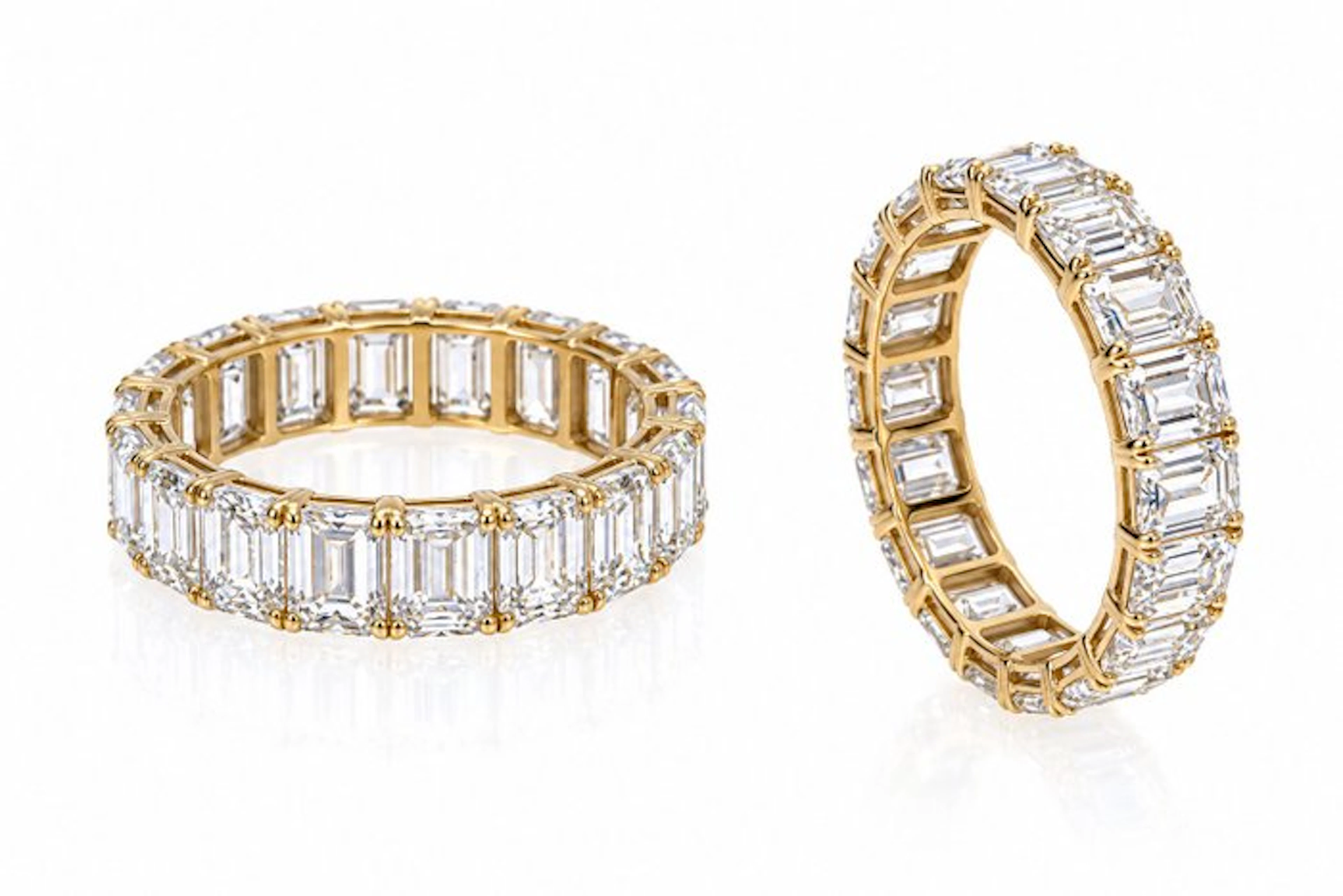 Ring - 14 kt. Yellow gold - 7.38ct. tw. Diamond (Lab-grown)