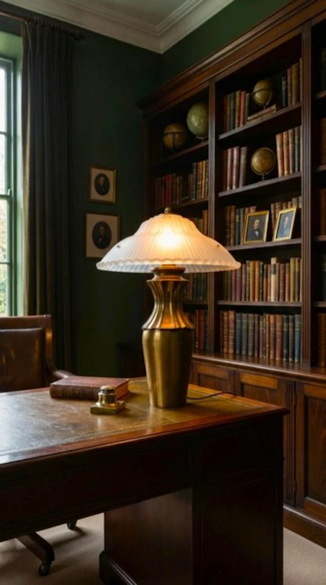 Table lamp - Brass (fittings) and frosted glass / frosted...