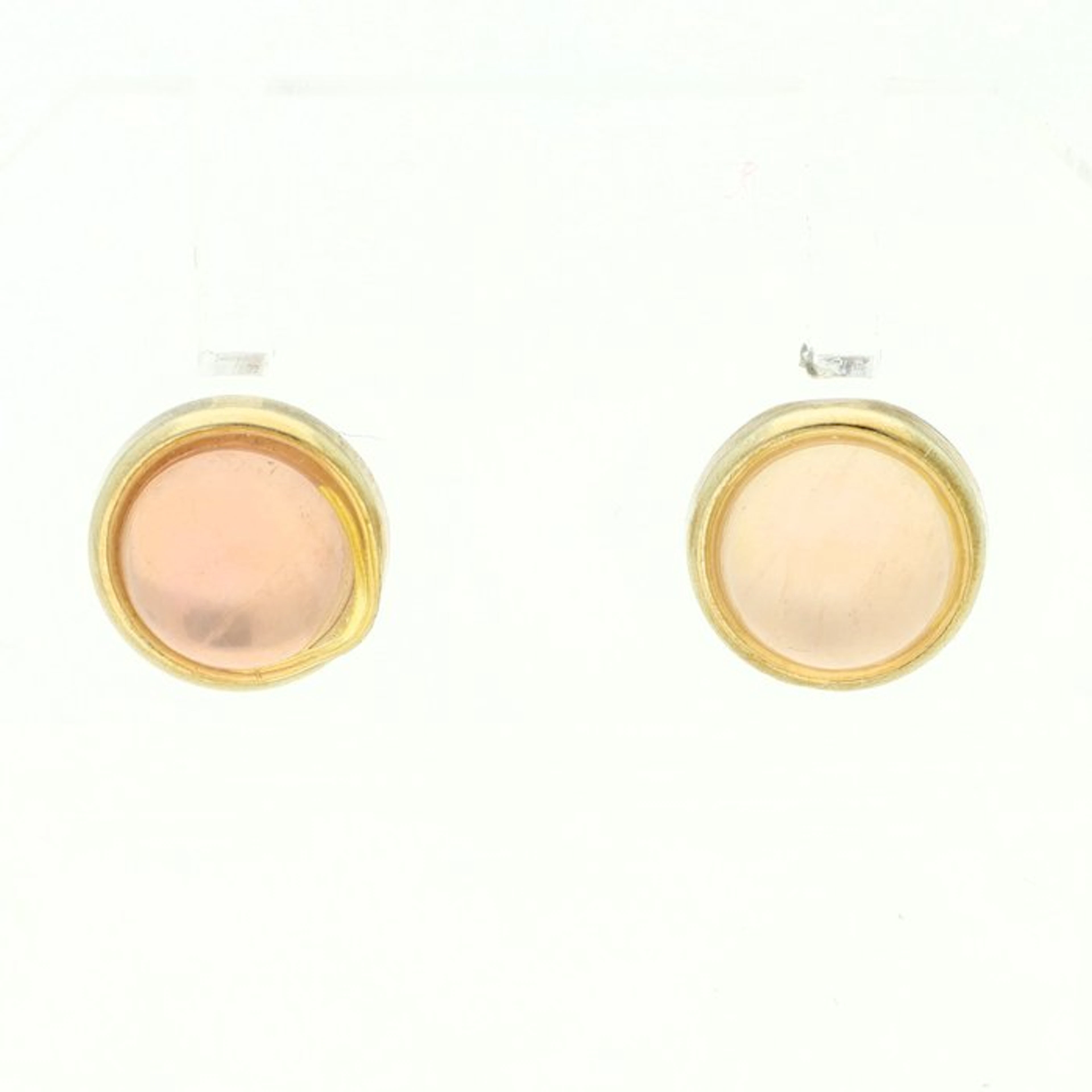 No reserve price - Earrings - 14 kt. Yellow gold - Rose quartz