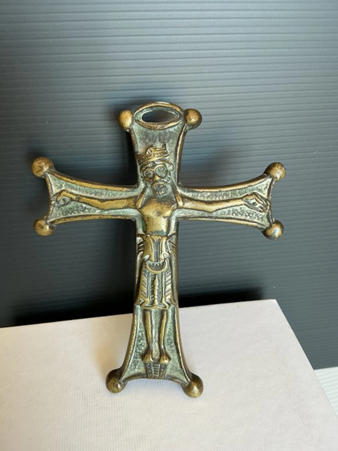 Antique inspired Crucifix - Patinated bronze - 1930-1940 - Max Le Verrier