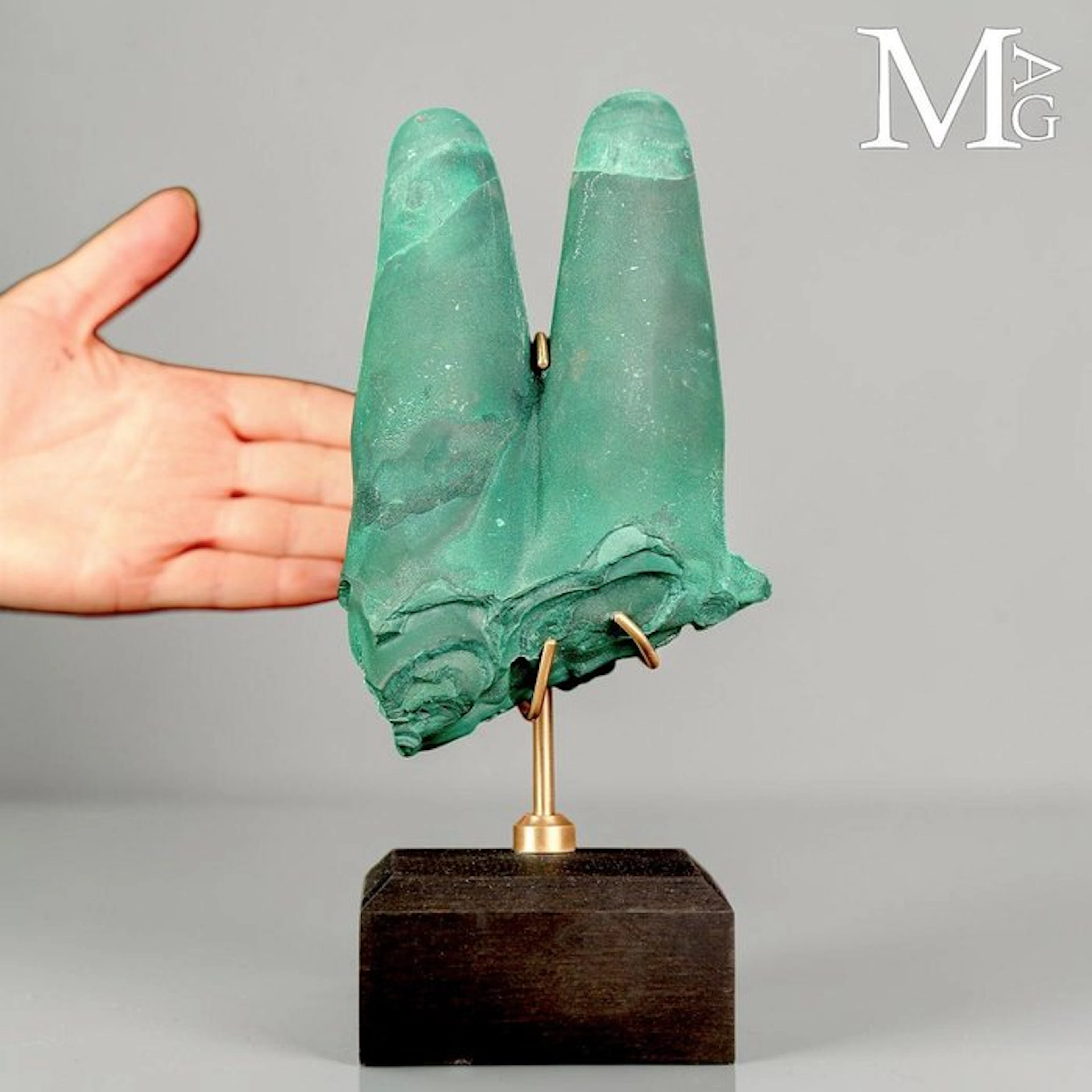 Double Stalactite Malachite with Velvety Sheen Unique...