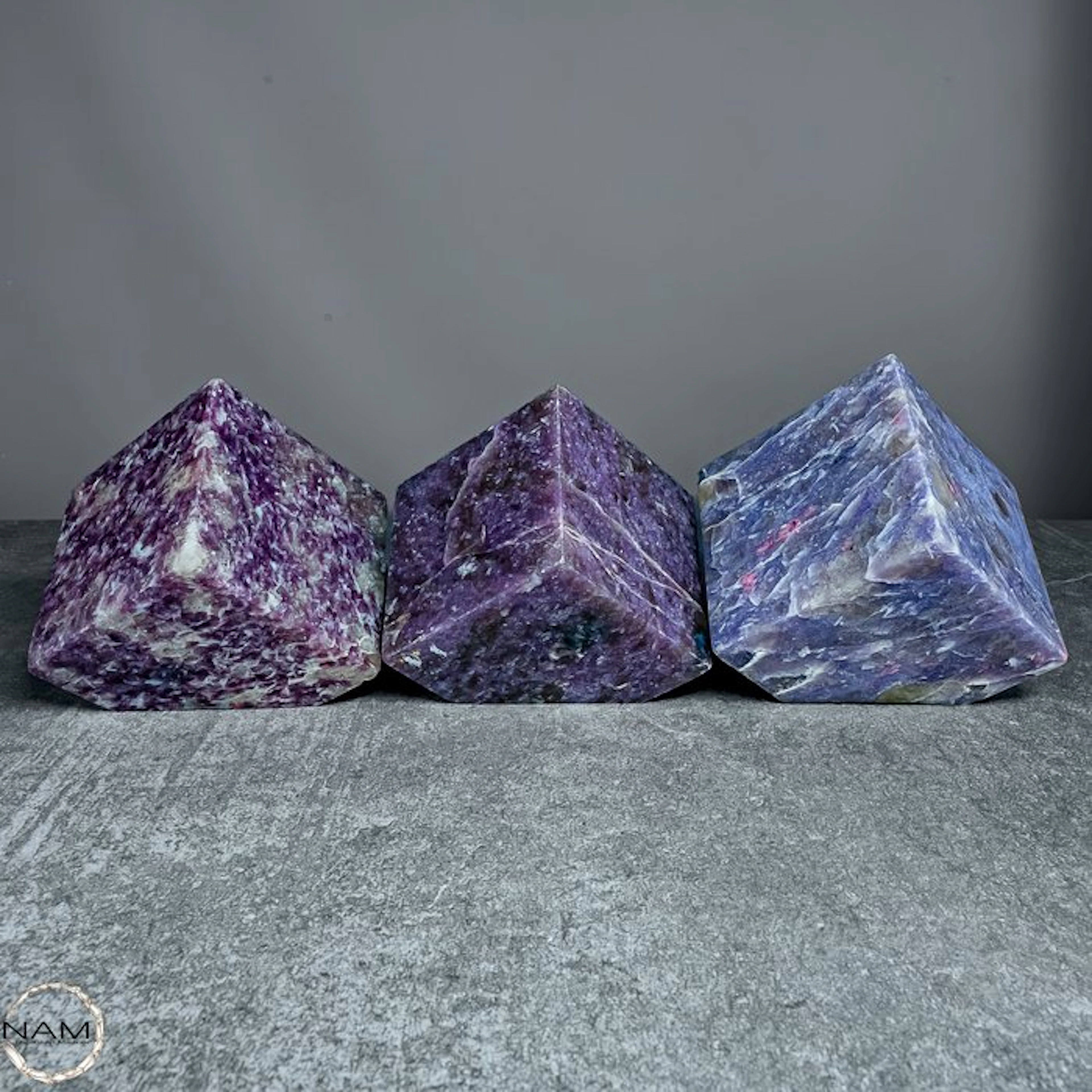 Lepidolite Dice Set – hand-polished crystal dice in...