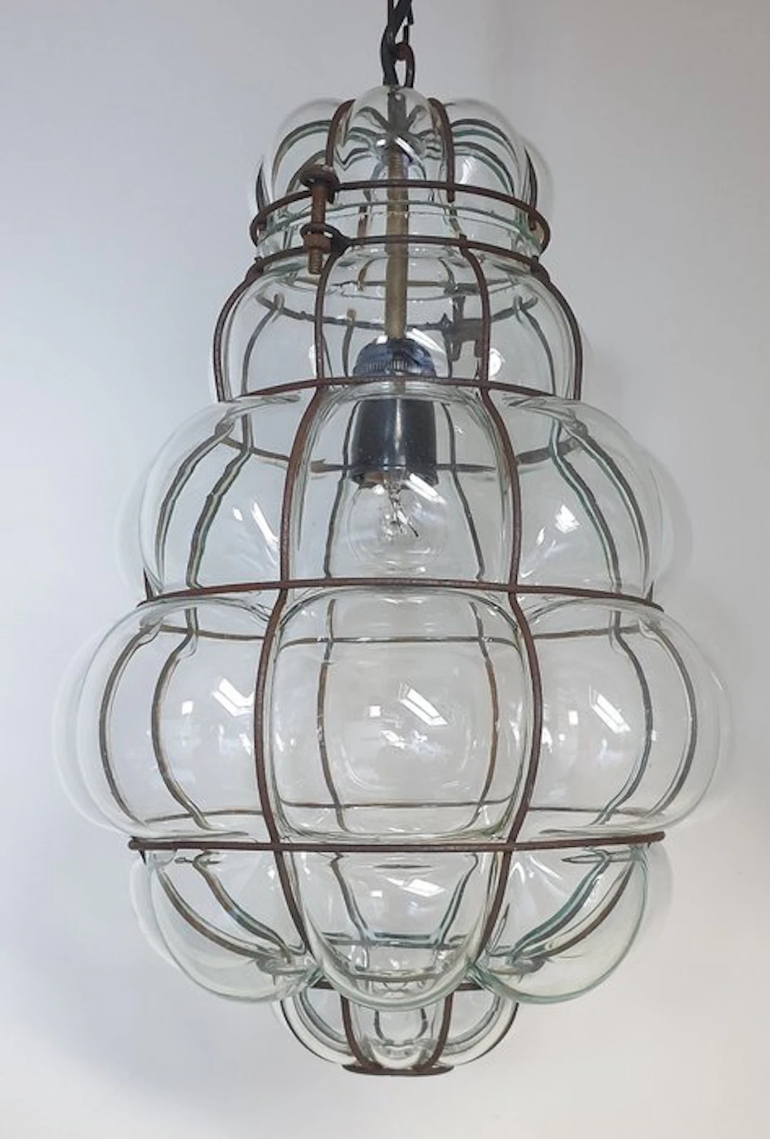 Caged ceiling lamp - Glass, Steel - Venetian style