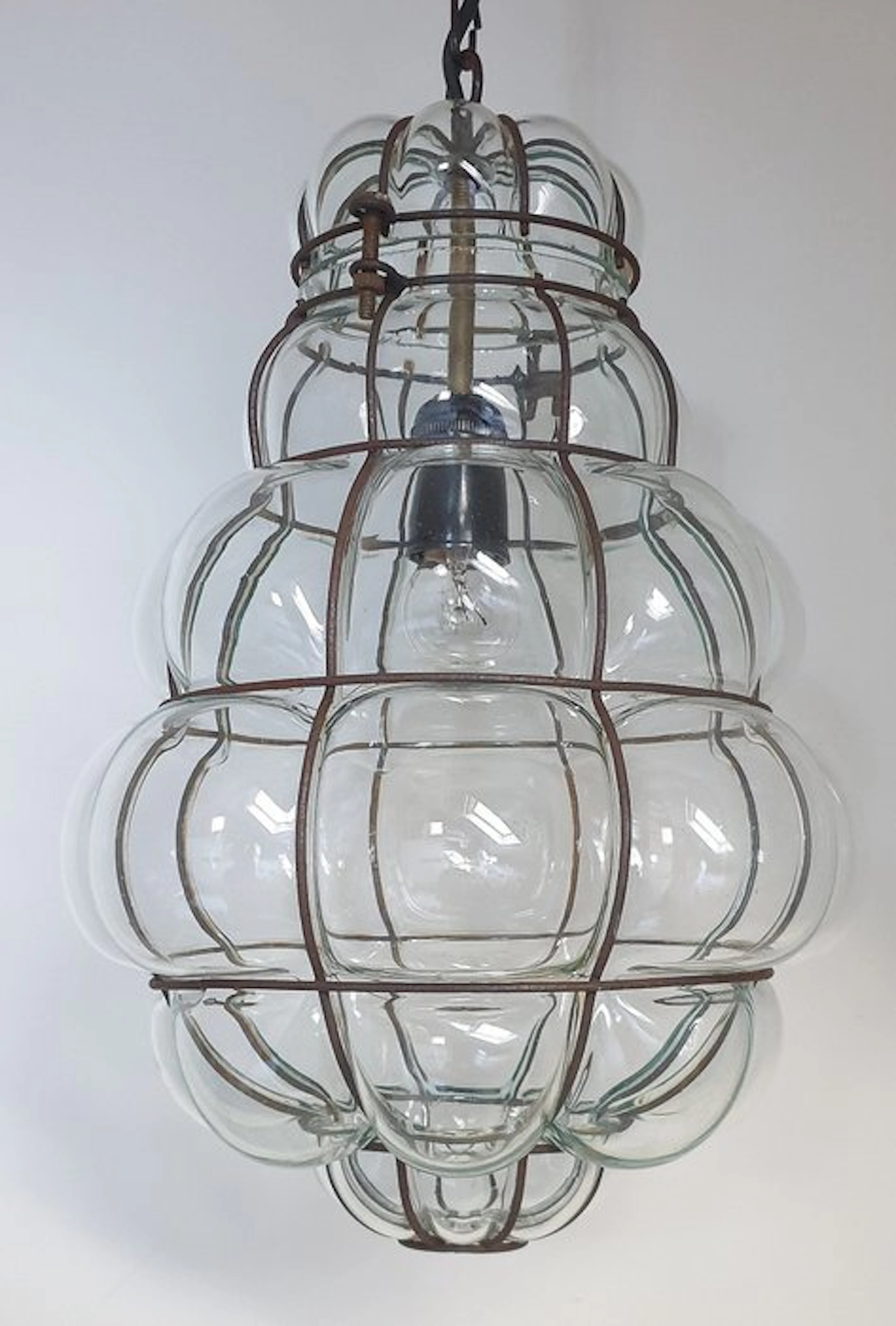 Caged ceiling lamp - Glass, Steel - Venetian style