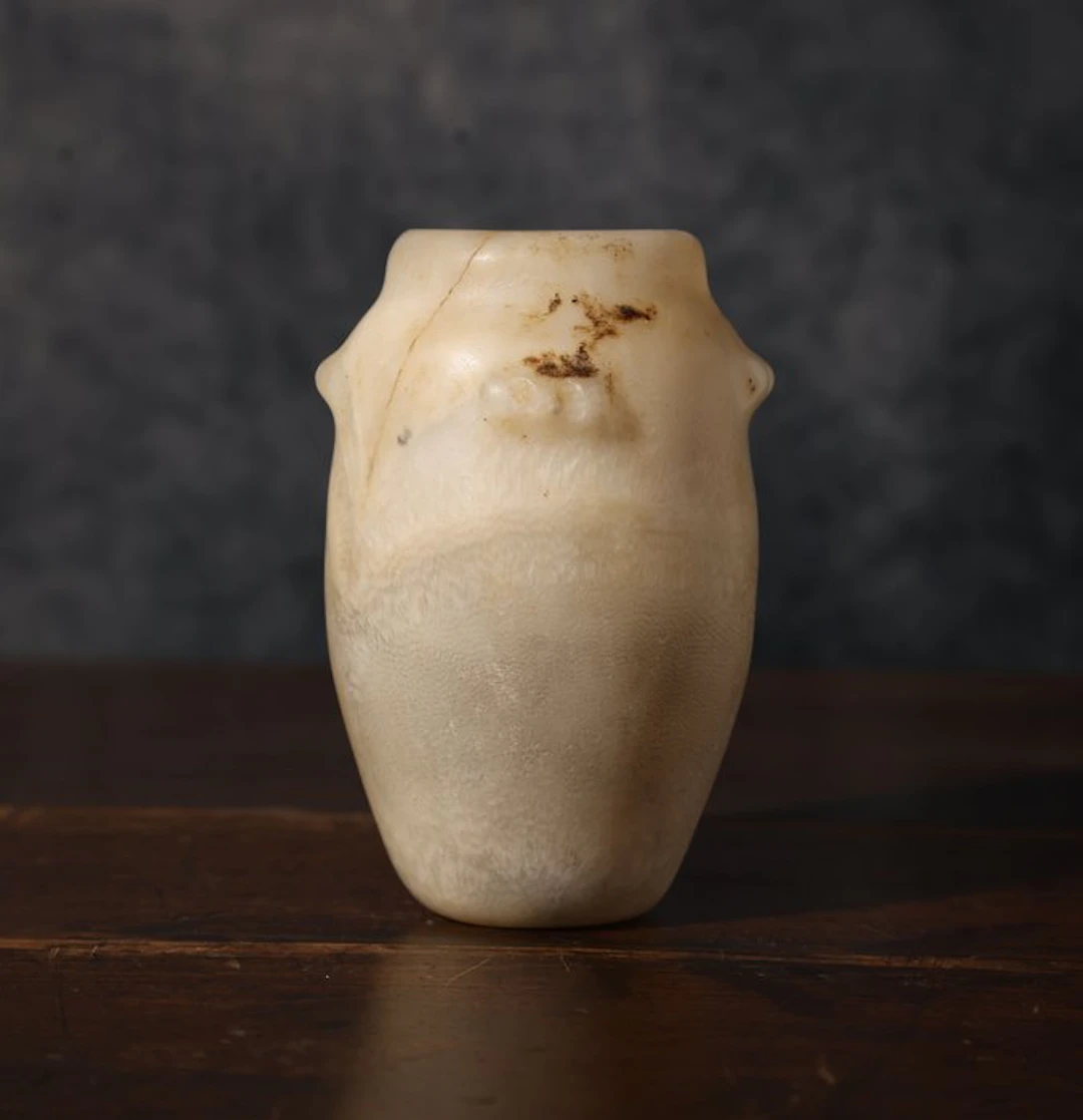 Ancient Egypt alabaster vase - 12 cm