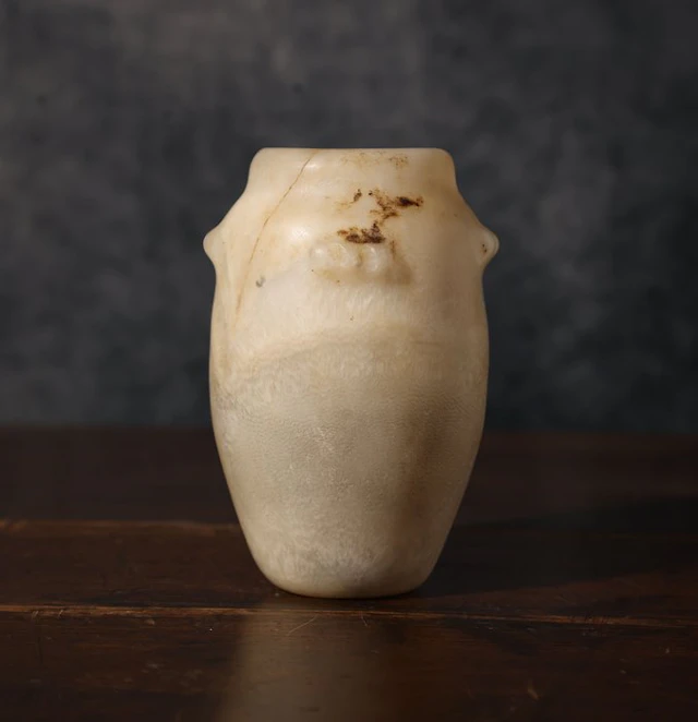 Ancient Egypt alabaster vase - 12 cm