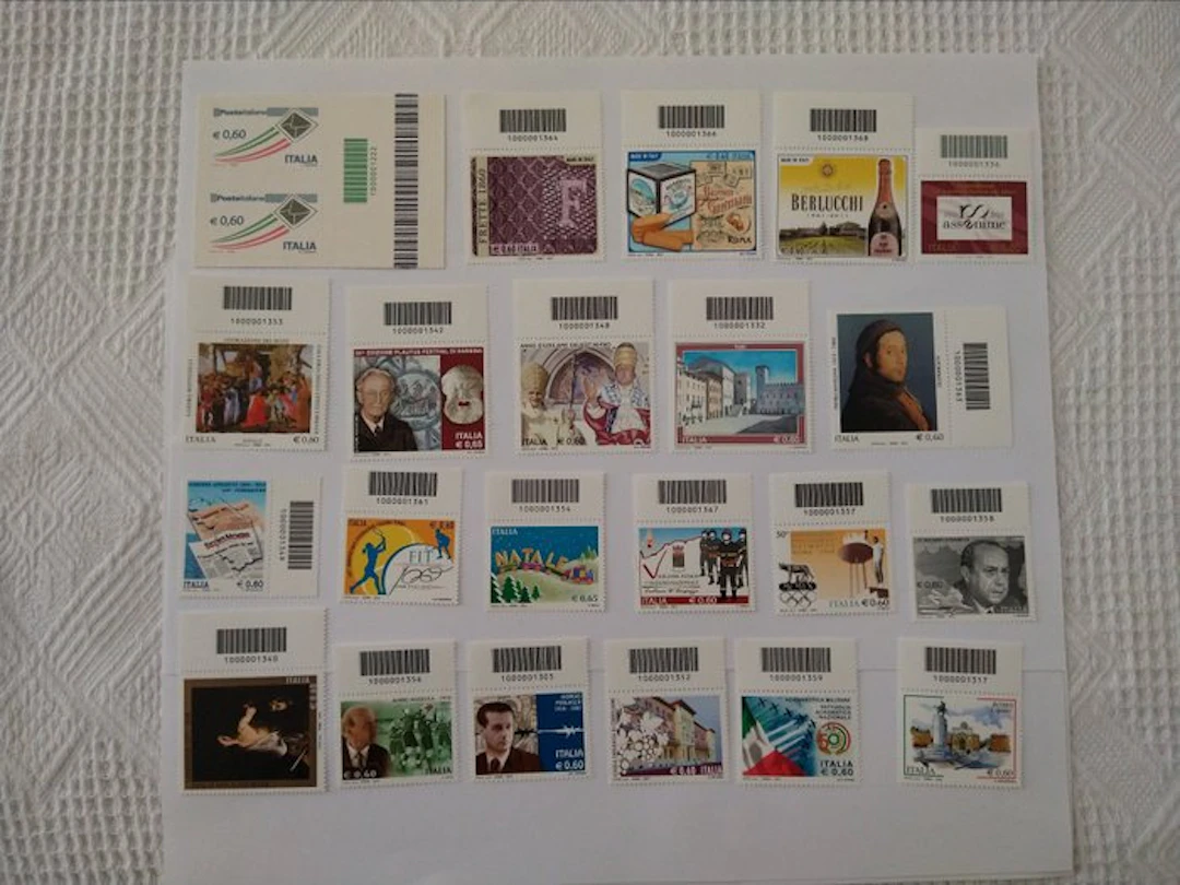 Italian Republic - Complete issue: 54 stamps with barcodes