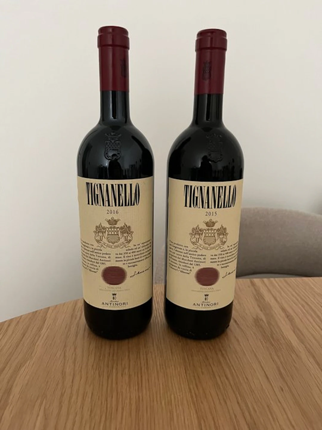 2016 & 2015 Antinori, Tignanello - Tuscany - 2 Bottles (0.75L)