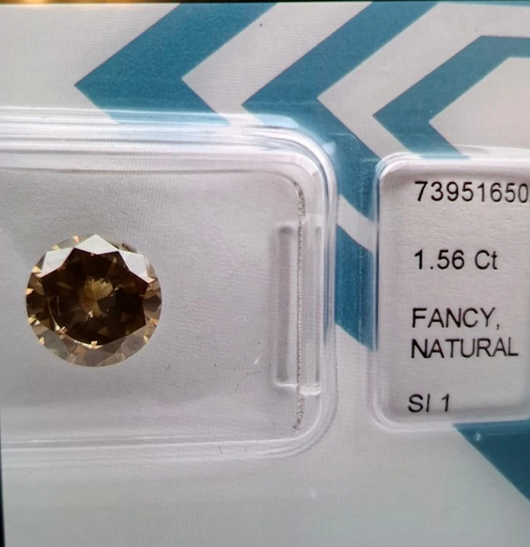 1 pcs Diamond (Natural) - 1.56 ct - Round - SI1...