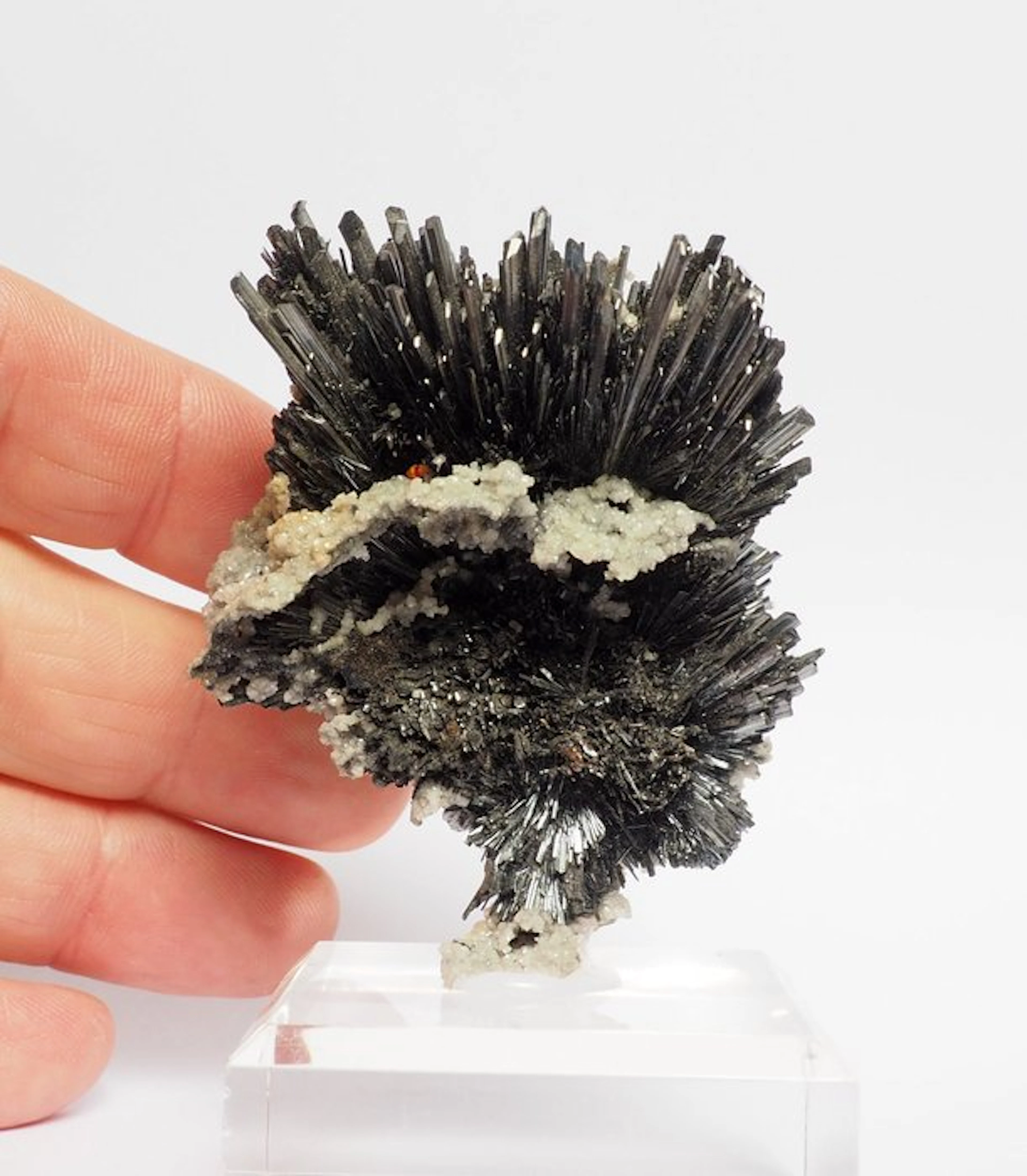 Stibnite Crystals on matrix - Height: 7 cm - Width: 5.5 cm- 200 g