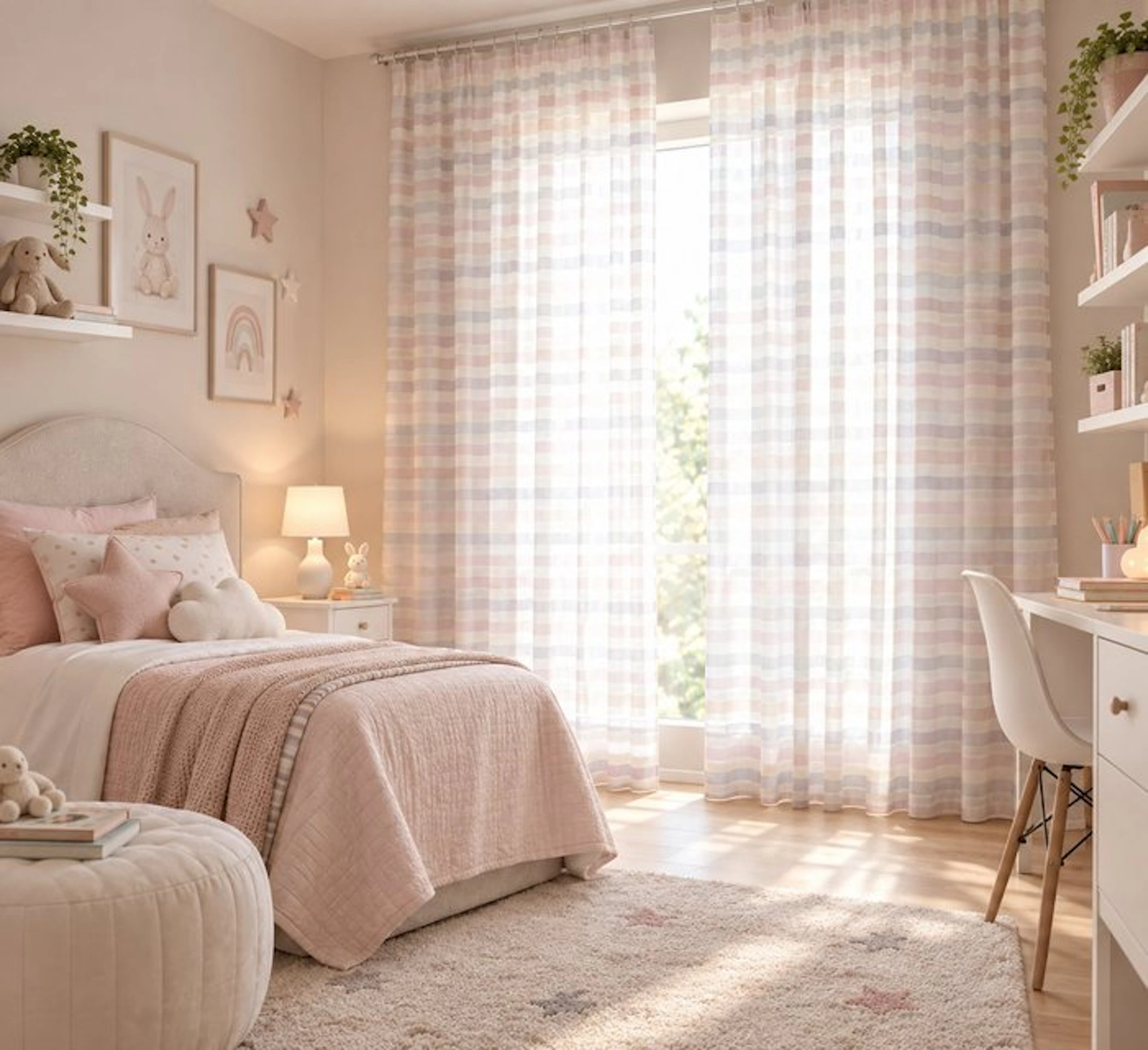 Wonderful semi-transparent fabric with pastel stripes – elegance