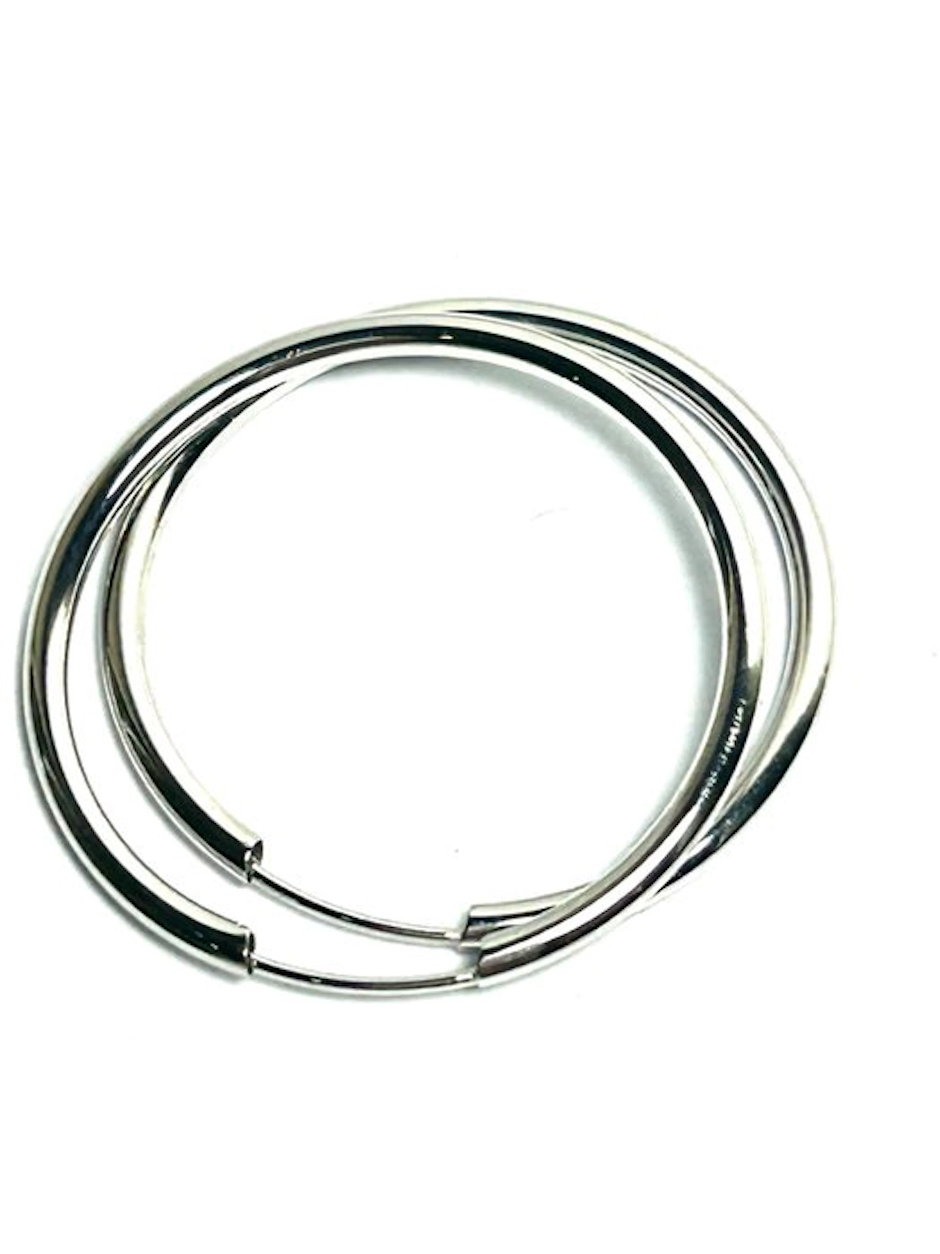 No reserve price - Hoop earrings - 18 kt. White gold