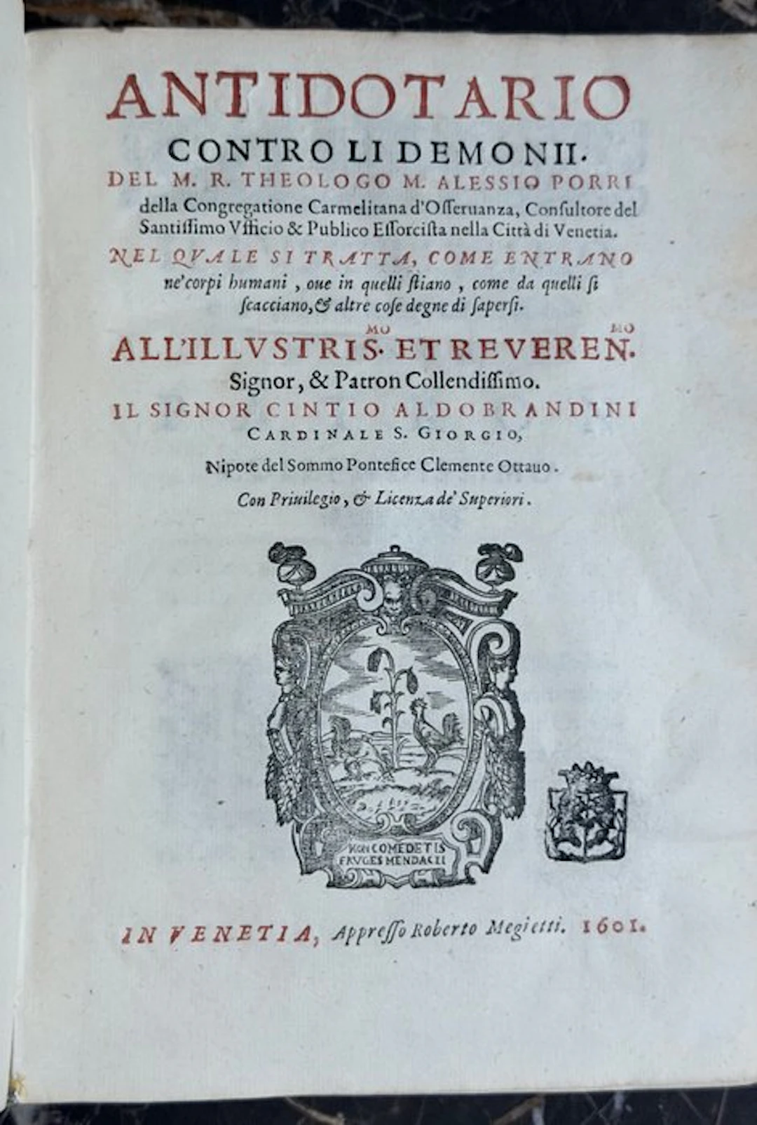 Porri - Antidotario contro li demoni - 1601