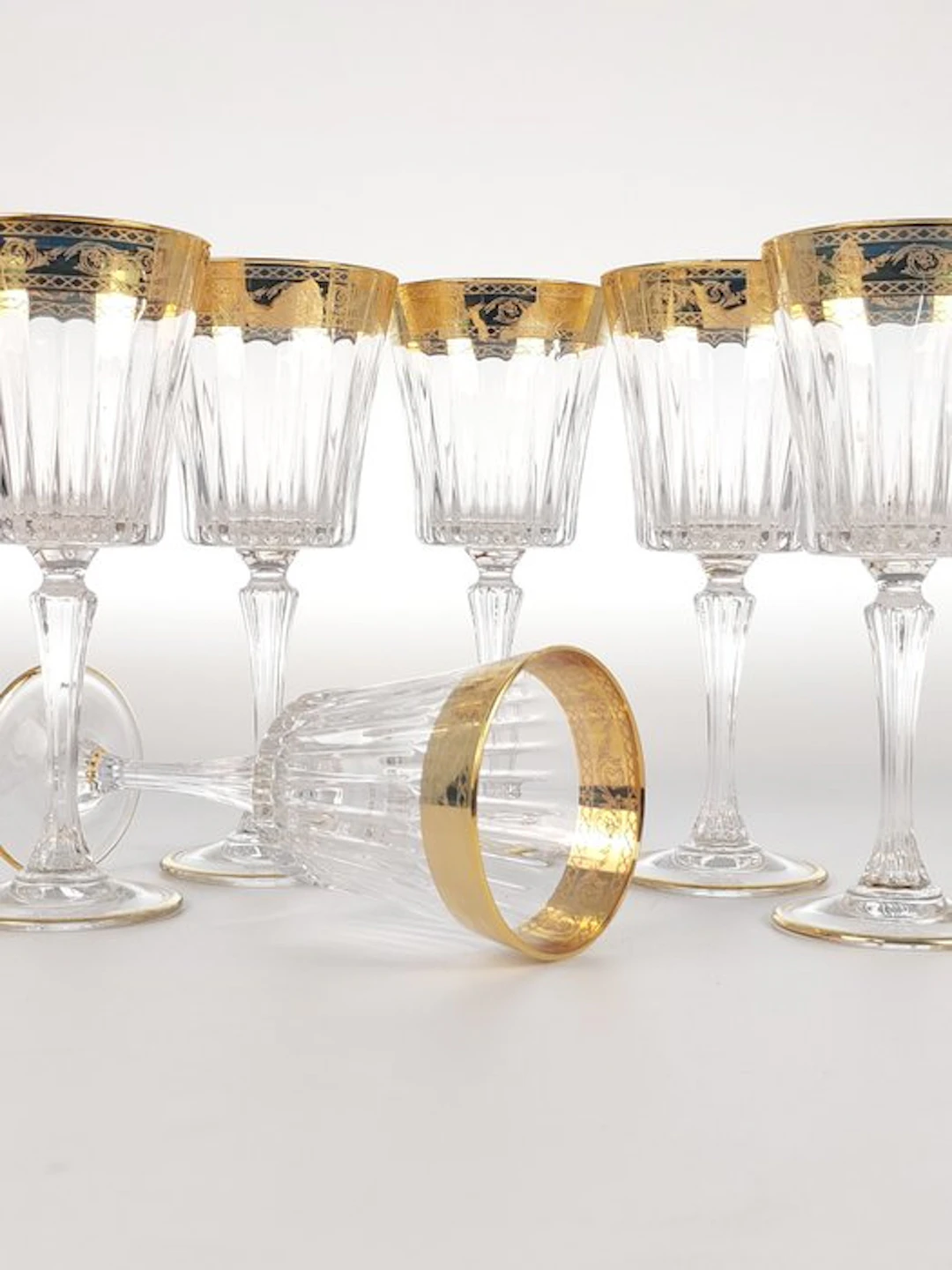 Chalice (6) - 24kt gold - Hand-painted gold goblet