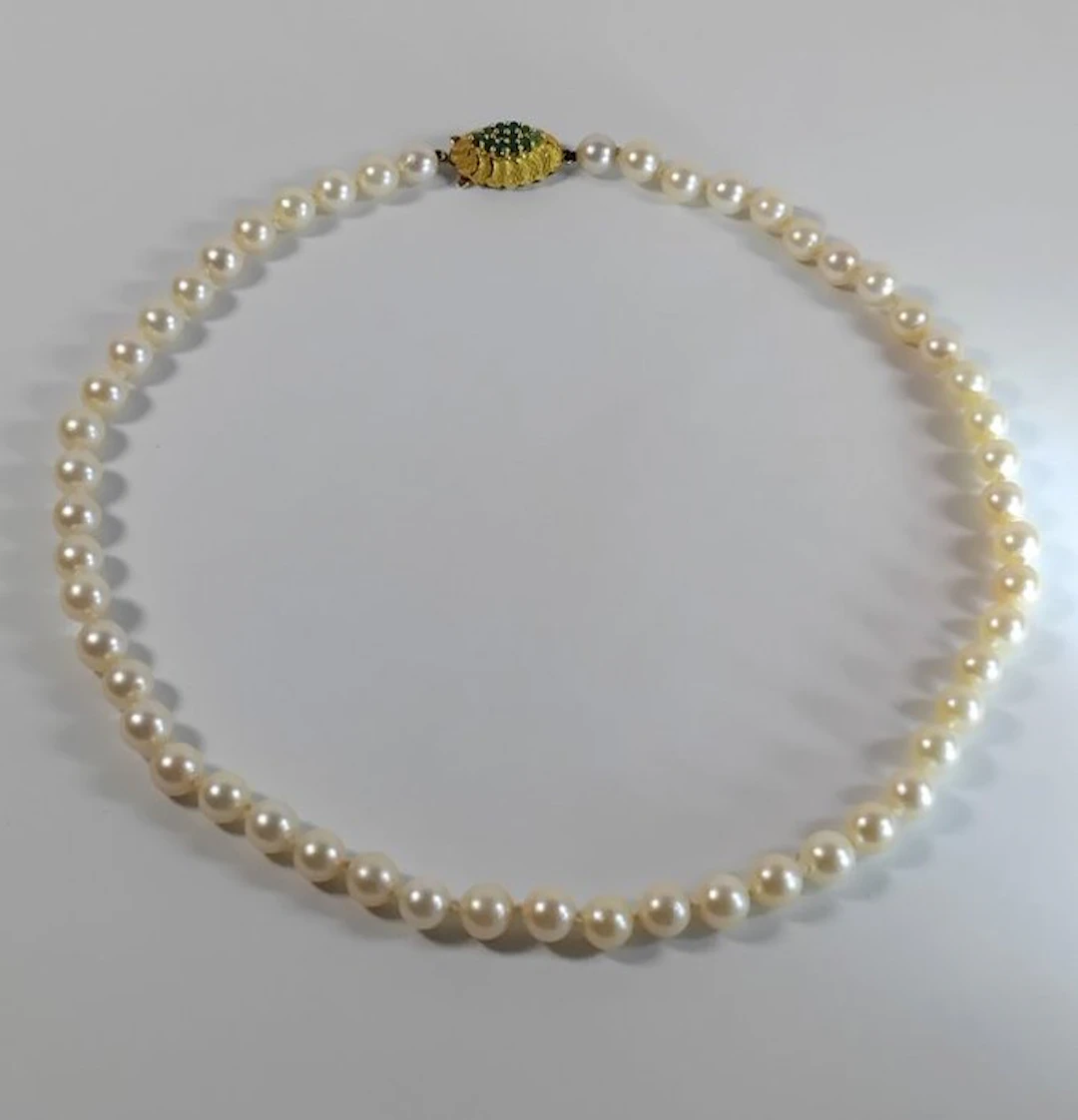 Necklace - 18 kt. Yellow gold Pearl