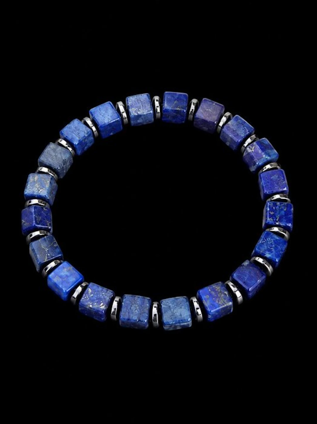 Exquisite and subtle cubic hematite bracelet with natural...