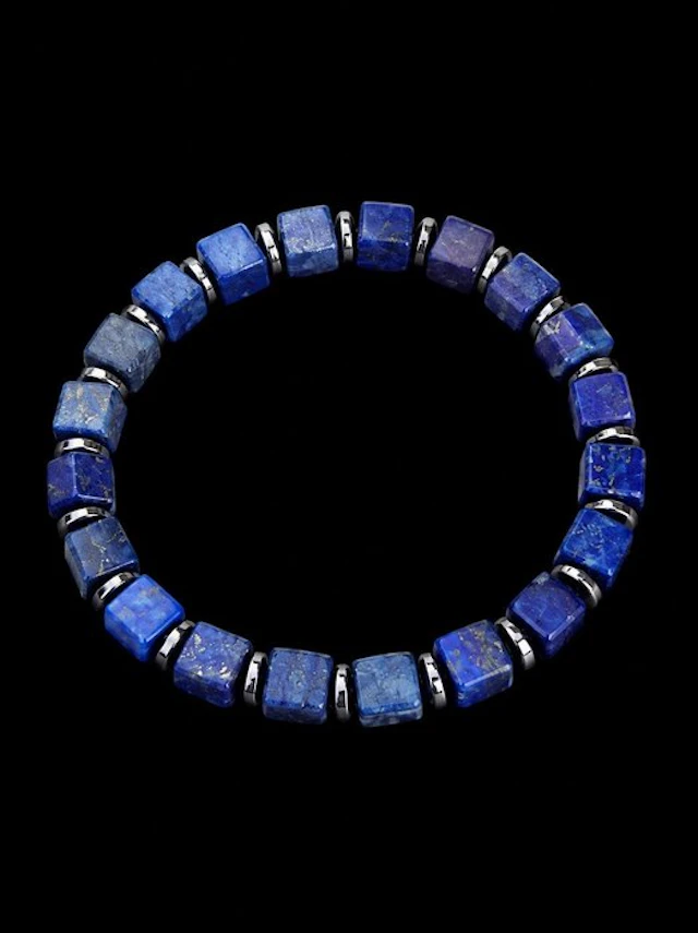 Exquisite and subtle cubic hematite bracelet with natural...