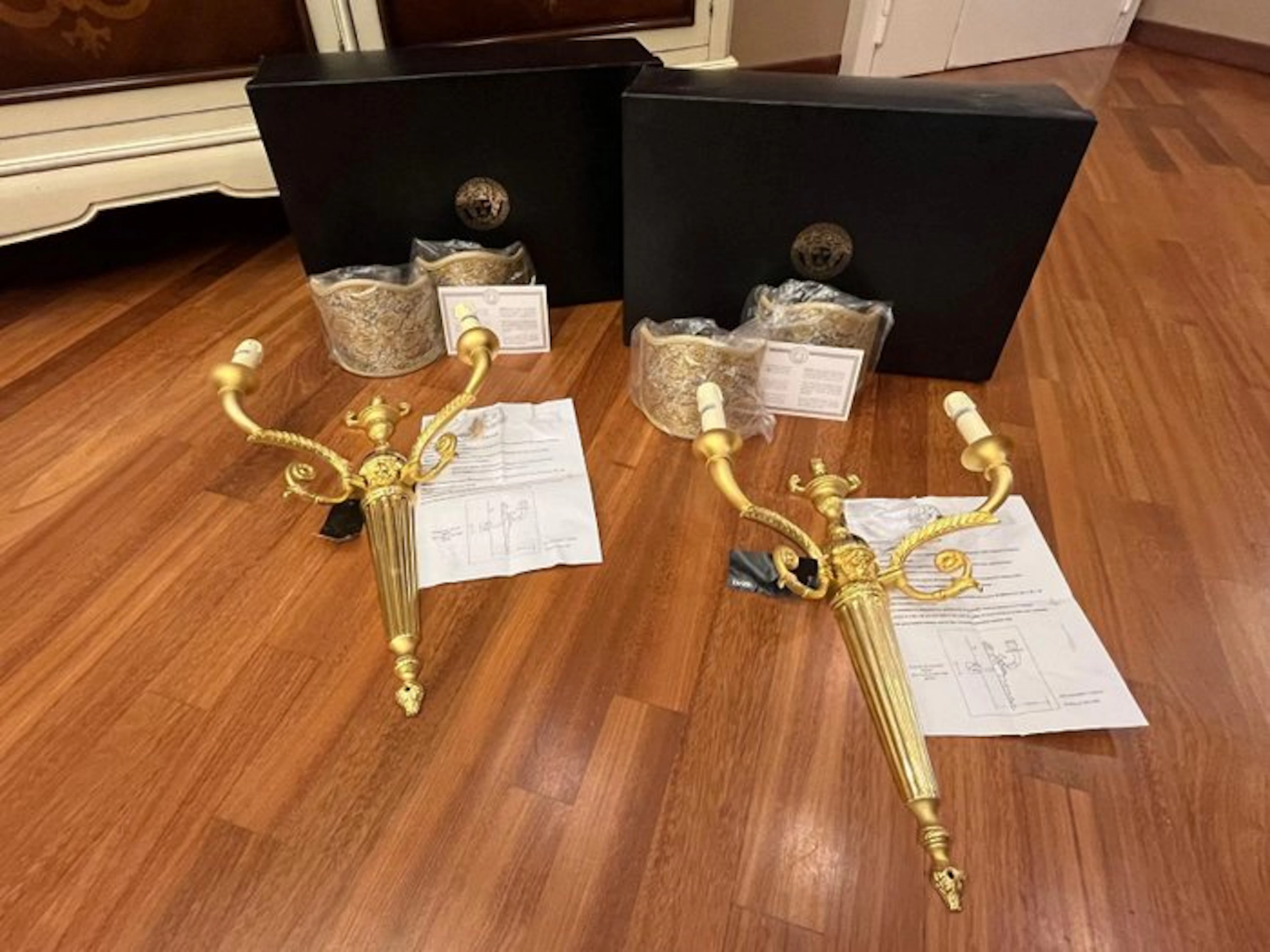 Versace - Versace - Wall sconce (2) - Gold plated - VERSACE WALL SCONCES