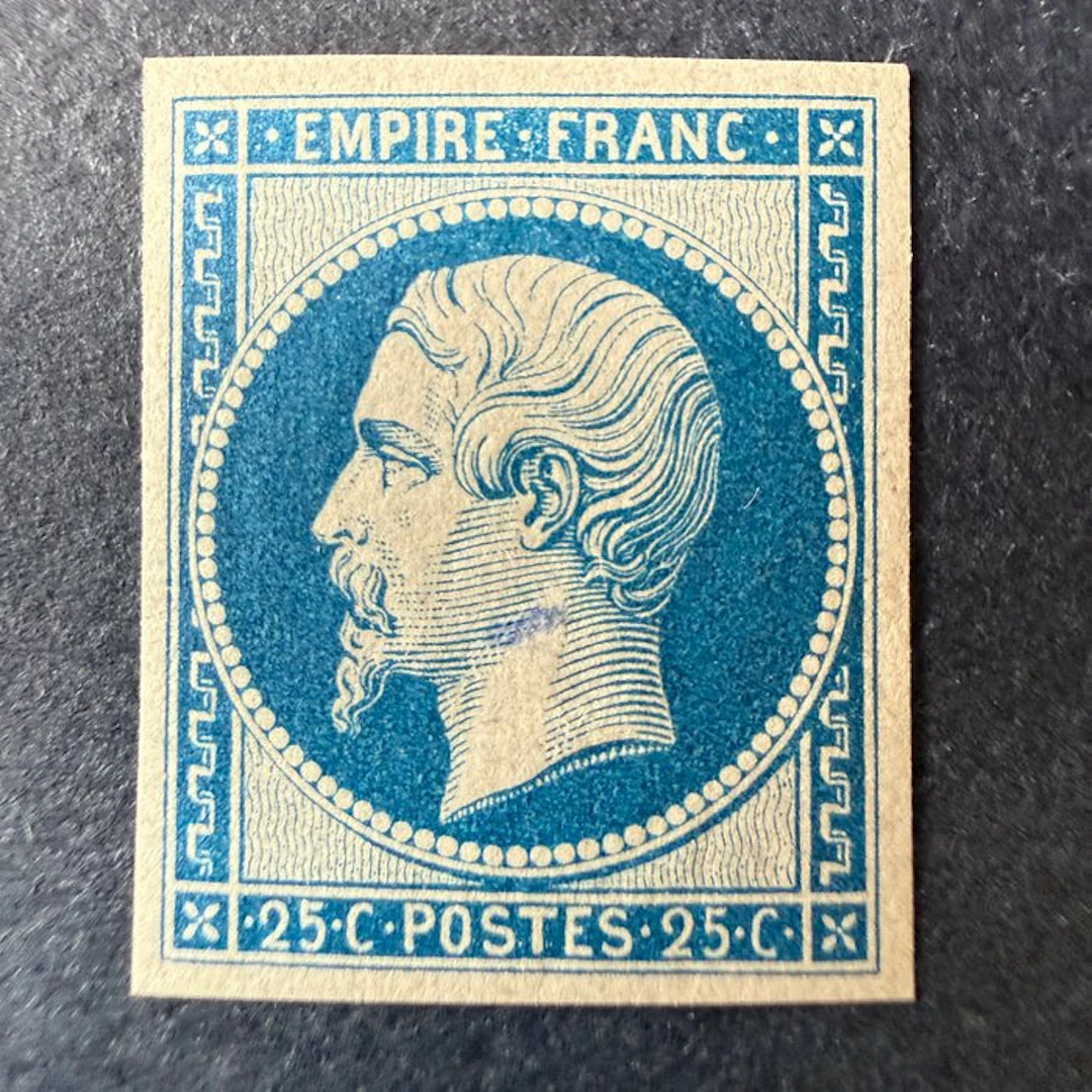 France - Yvert 15c "Napoléon 25c bleu" réimpression 1862 en neuf **. TB.