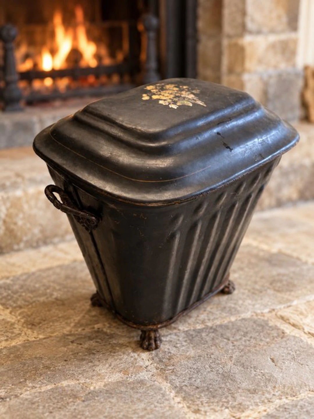 Fireplace accessory - Tinplate and cast iron accessories - Coal / turf chest