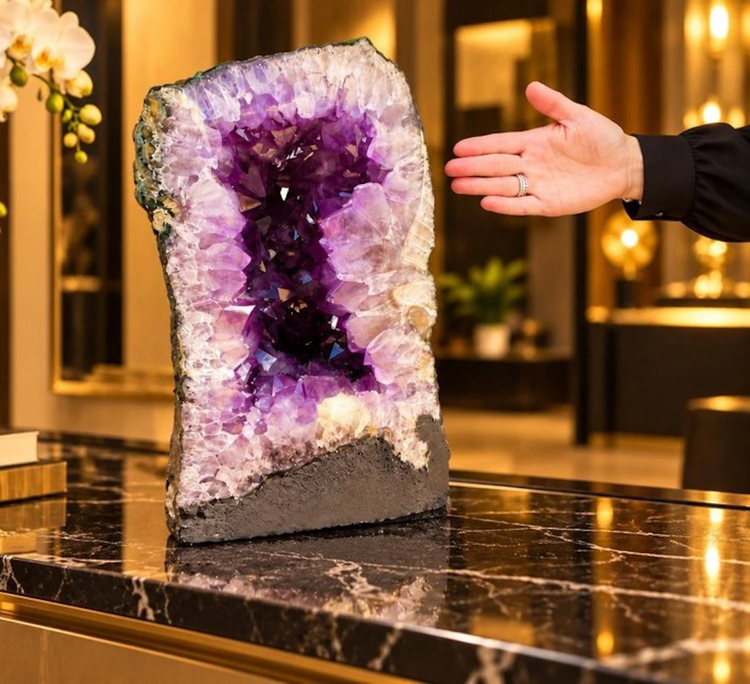 XL Amethyst Geode + Certificate - Height: 37 cm - Width: 25 cm- 24.29 kg