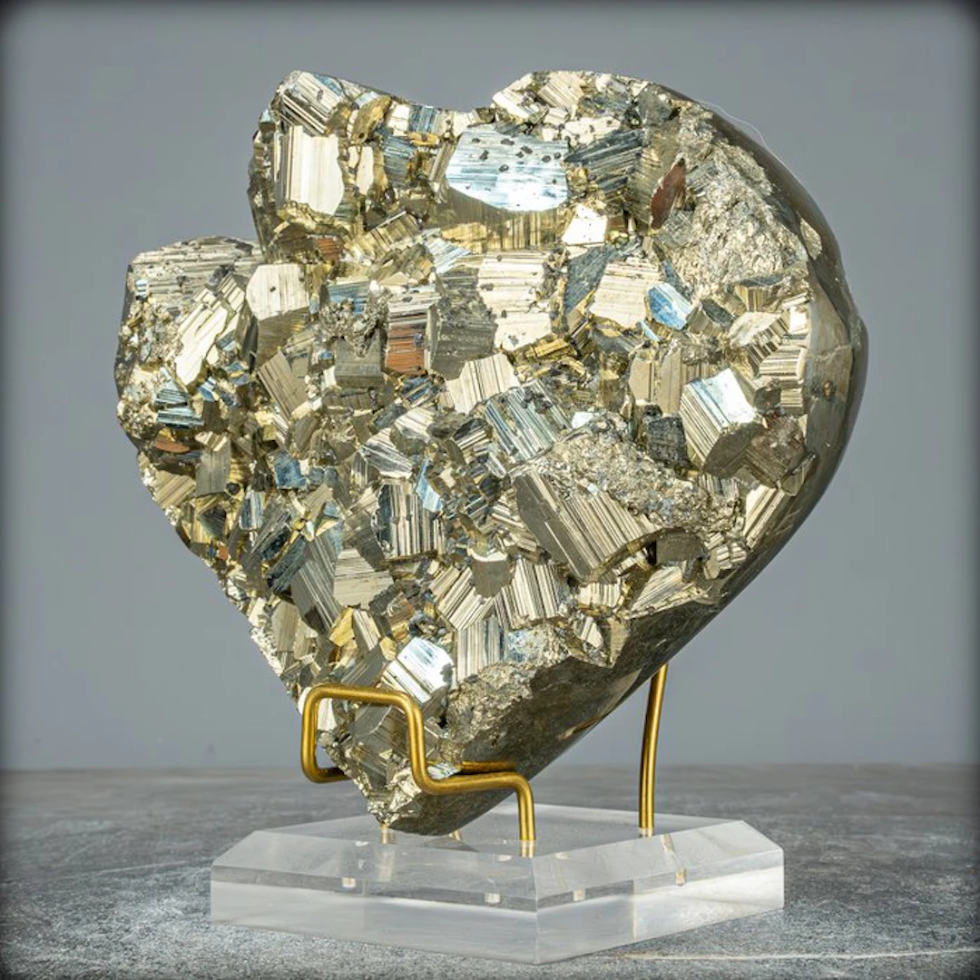 Rare First Quality Large Golden Pyrite Heart- 4021.18 g