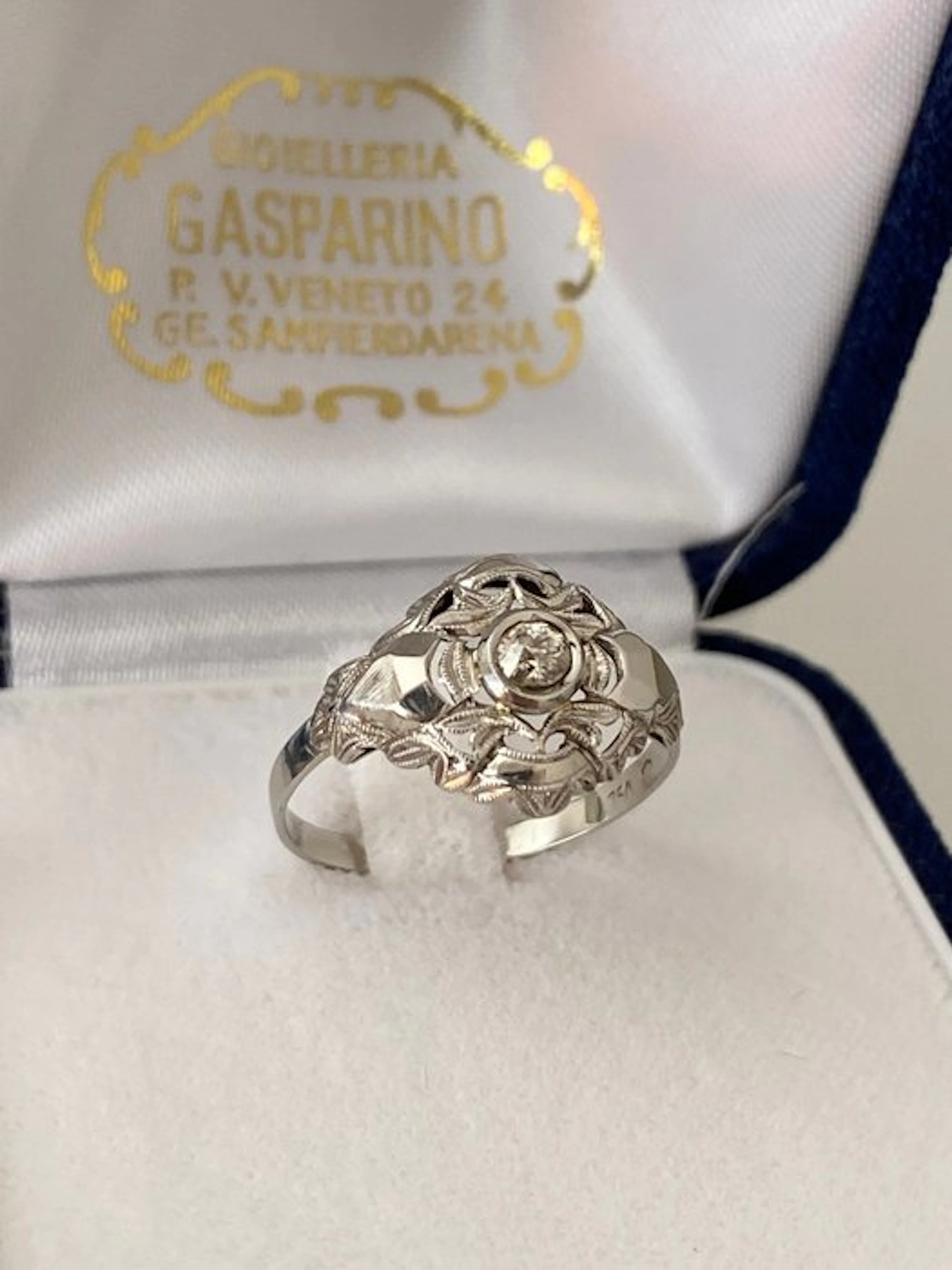 Engagement ring - 18 kt. White gold Diamond (Natural)