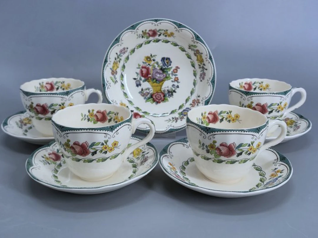Coffee set - Spode Avondale Tassen-Set mit Schale –...