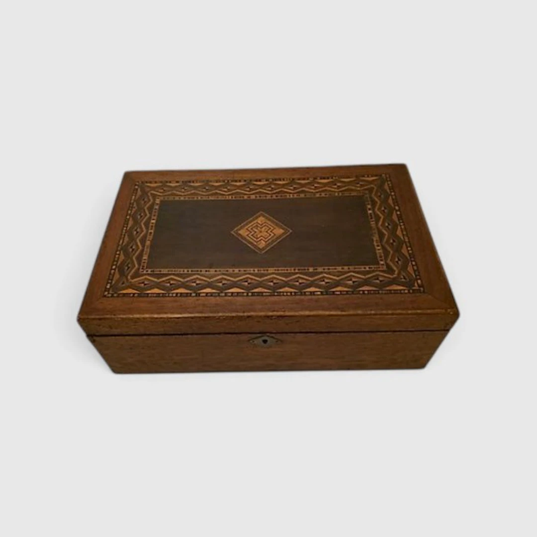 Jewellery box - Walnut - Antique wooden humidor /